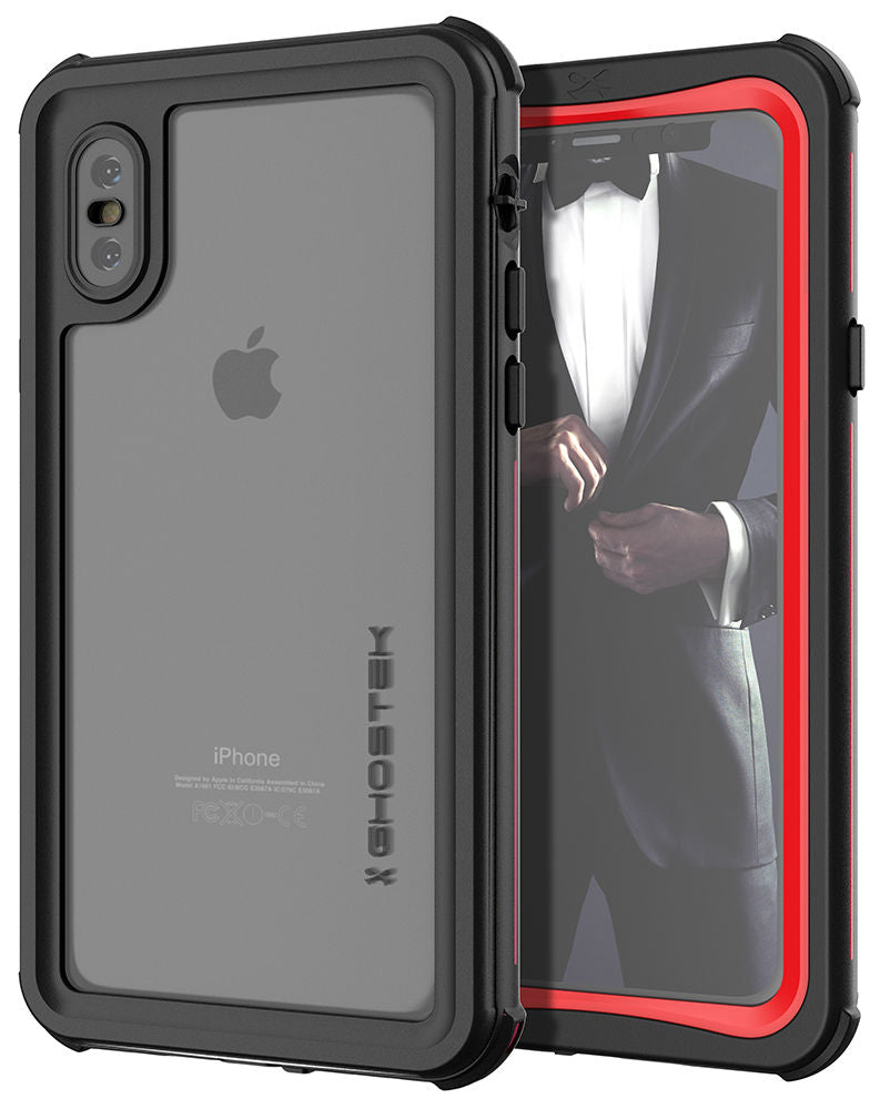 iPhone Xs  Case ,Ghostek Nautical Series  for iPhone Xs Rugged Heavy Duty Case |  RED