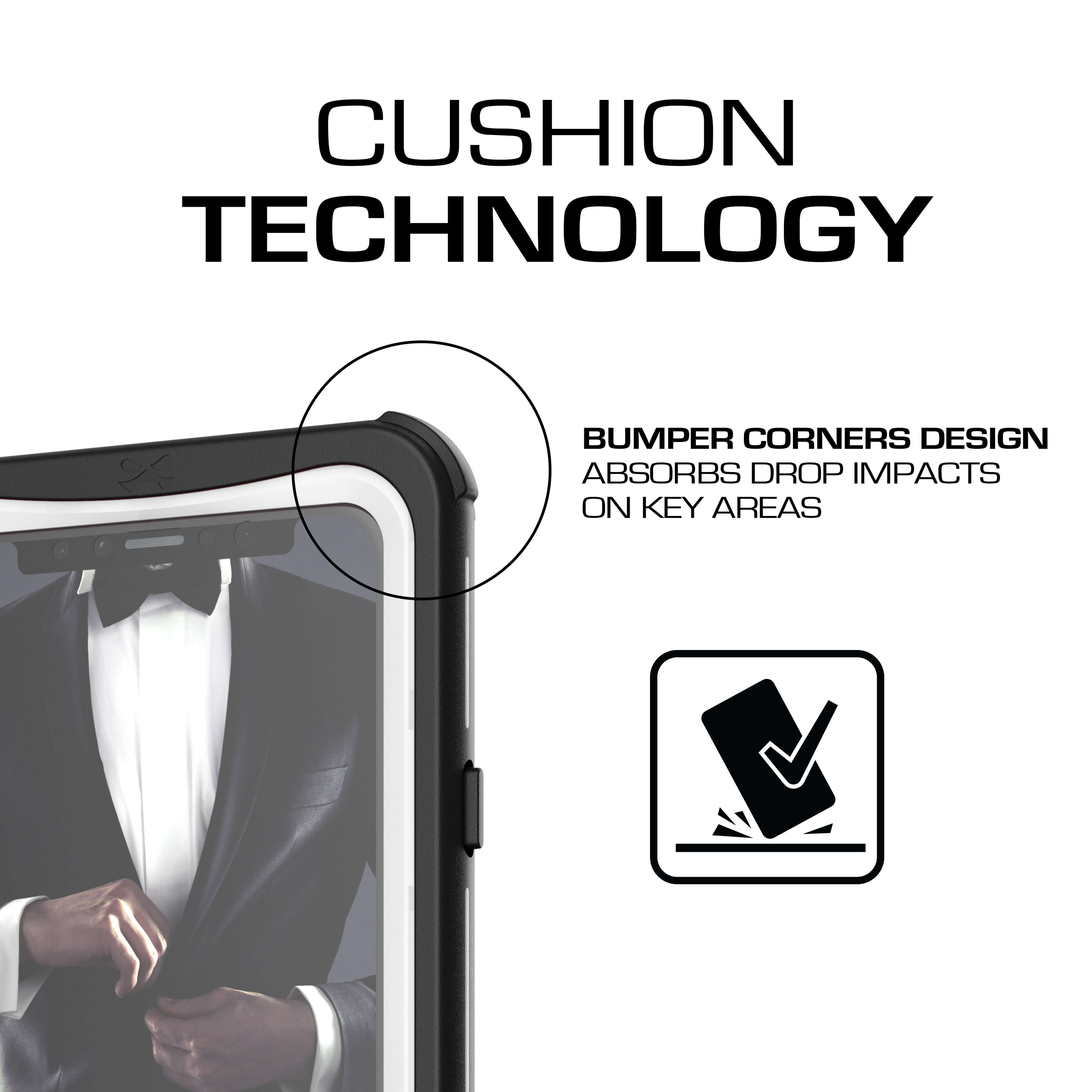 iPhone Xs  Case ,Ghostek Nautical Series  for iPhone Xs Rugged Heavy Duty Case | WHITE