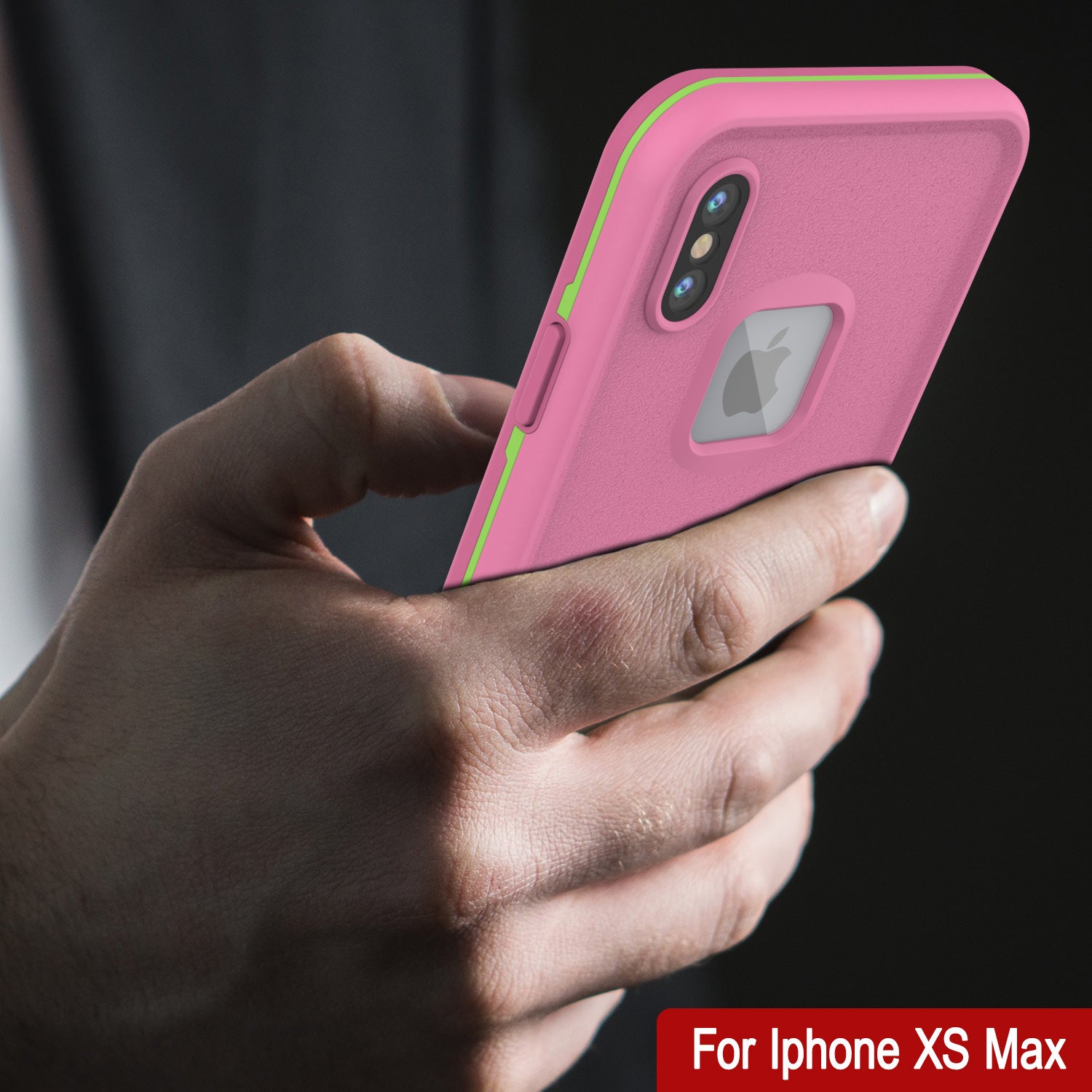 Punkcase iPhone XS Max Waterproof Case [Aqua Series] Armor Cover [Rose Red]