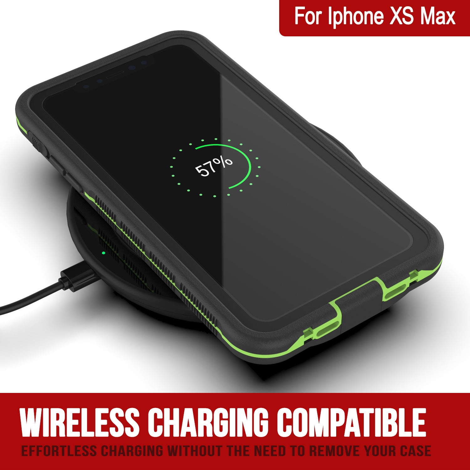 Punkcase iPhone XS Max Waterproof Case [Aqua Series] Armor Cover [Clear Black] [Clear Back]