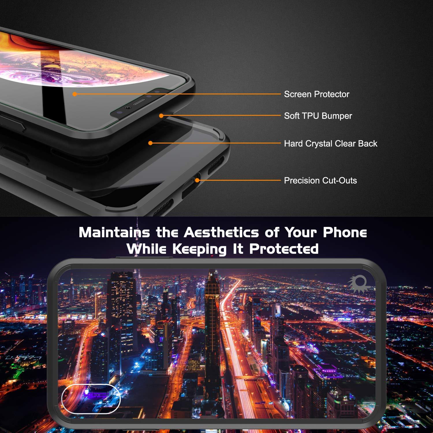 iPhone XS Case, PUNKcase [Lucid 2.0 Series] [Slim Fit] Armor Cover [Black]