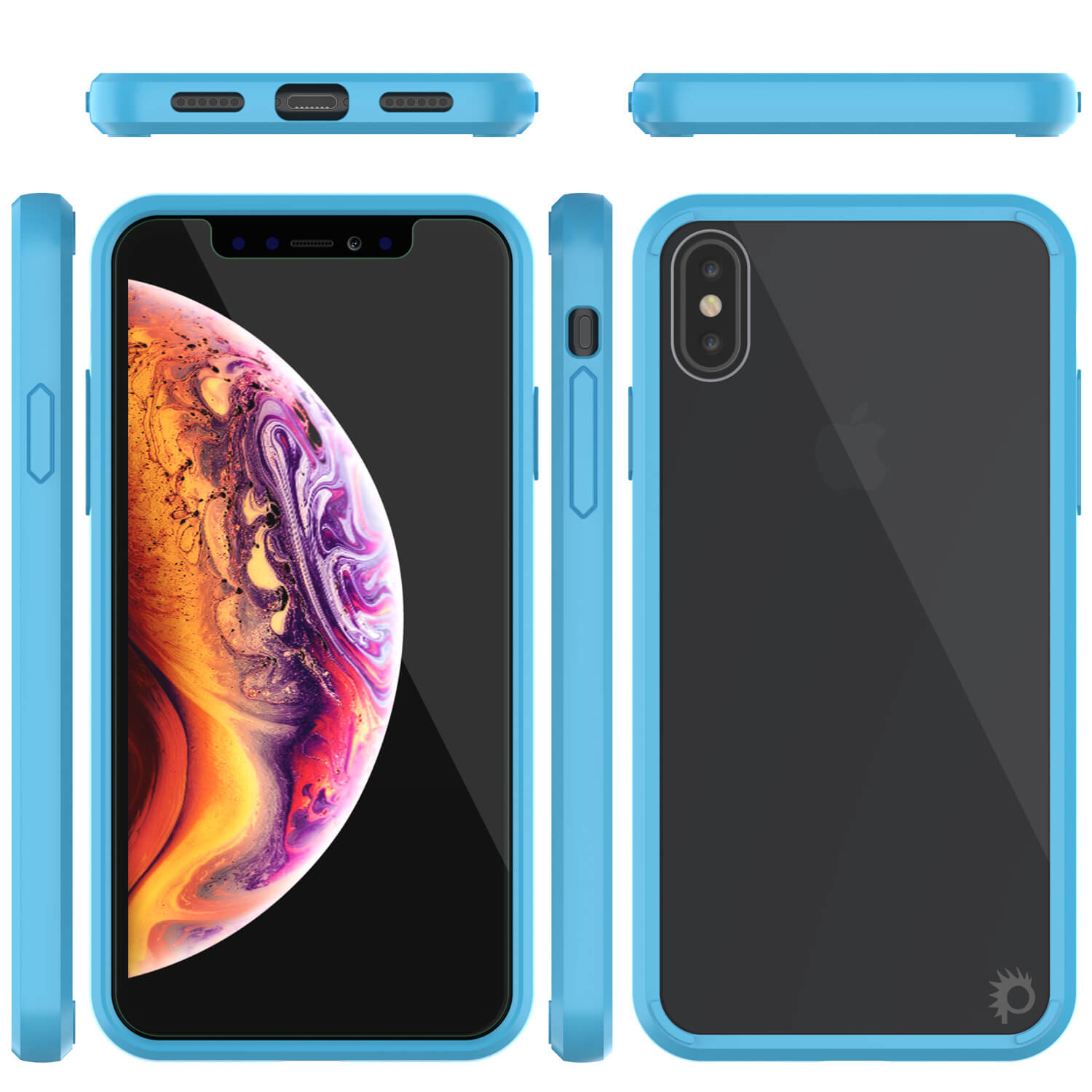 iPhone XS Max Case, PUNKcase [Lucid 2.0 Series] [Slim Fit] Armor Cover [Light-Blue]