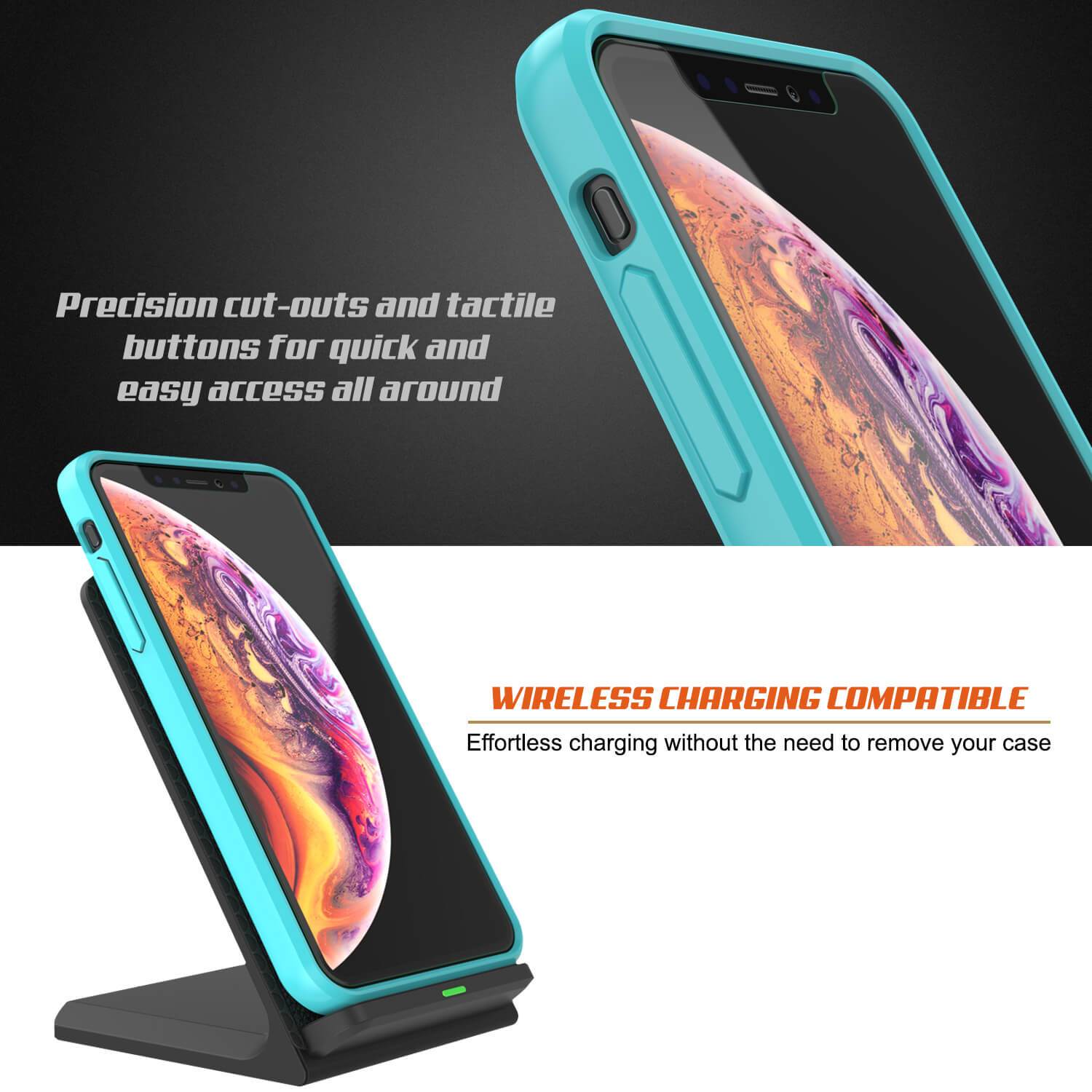 iPhone XS Case, PUNKcase [Lucid 2.0 Series] [Slim Fit] Armor Cover [Teal]