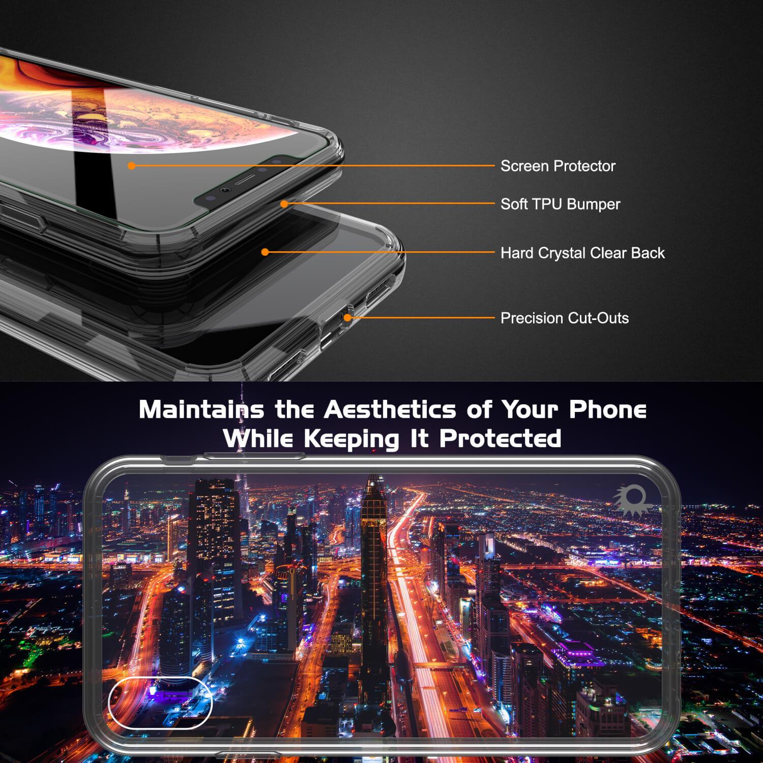 iPhone XS Case, PUNKcase [Lucid 2.0 Series] [Slim Fit] Armor Cover [Crystal-Black]