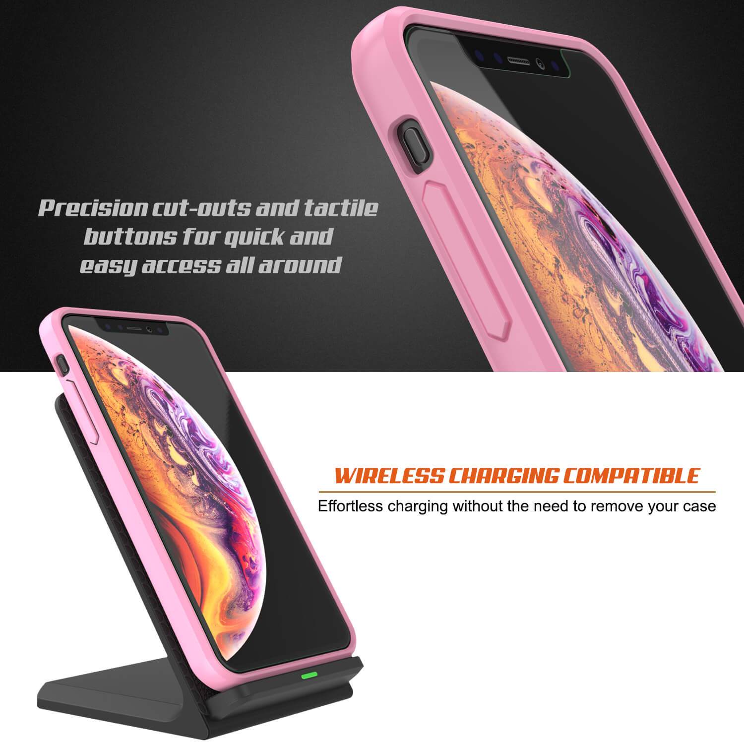 iPhone XS Case, PUNKcase [Lucid 2.0 Series] [Slim Fit] Armor Cover [Pink]