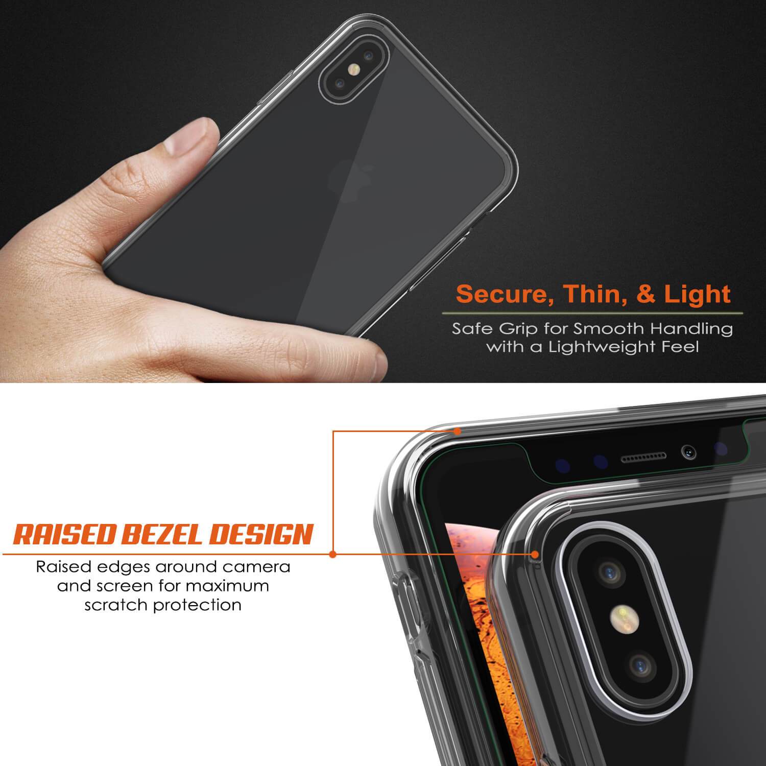 iPhone XS Case, PUNKcase [Lucid 2.0 Series] [Slim Fit] Armor Cover [Crystal-Black]