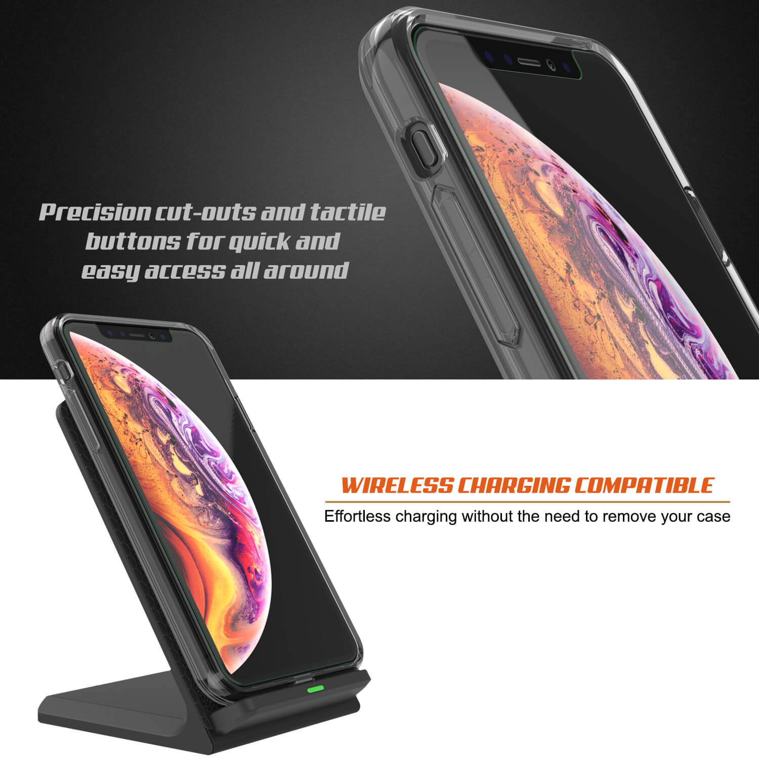 iPhone XS Max Case, PUNKcase [Lucid 2.0 Series] [Slim Fit] Armor Cover [Crystal-Black]