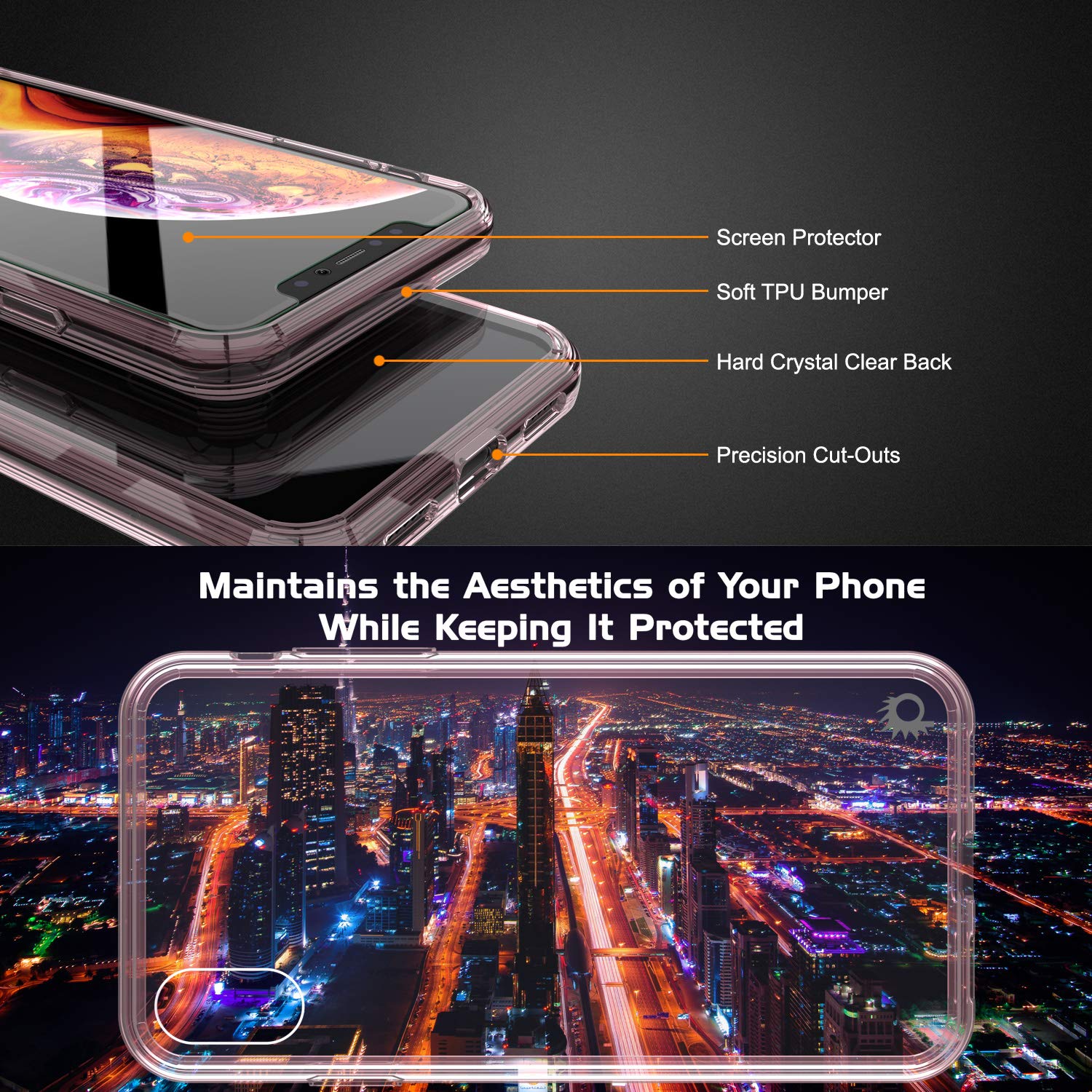 iPhone XS Max Case, PUNKcase [Lucid 2.0 Series] [Slim Fit] Armor Cover [Crystal-Pink]