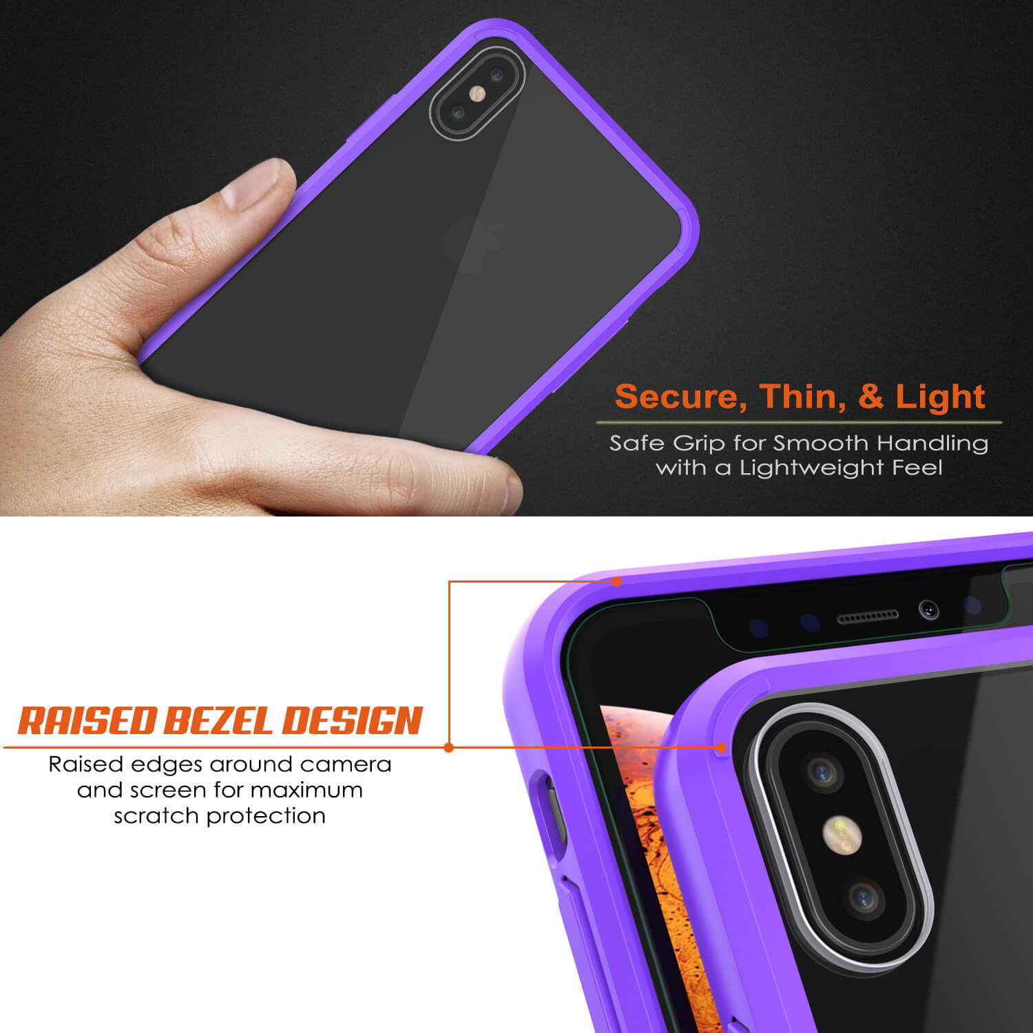 iPhone XS Max Case, PUNKcase [Lucid 2.0 Series] [Slim Fit] Armor Cover [Purple]