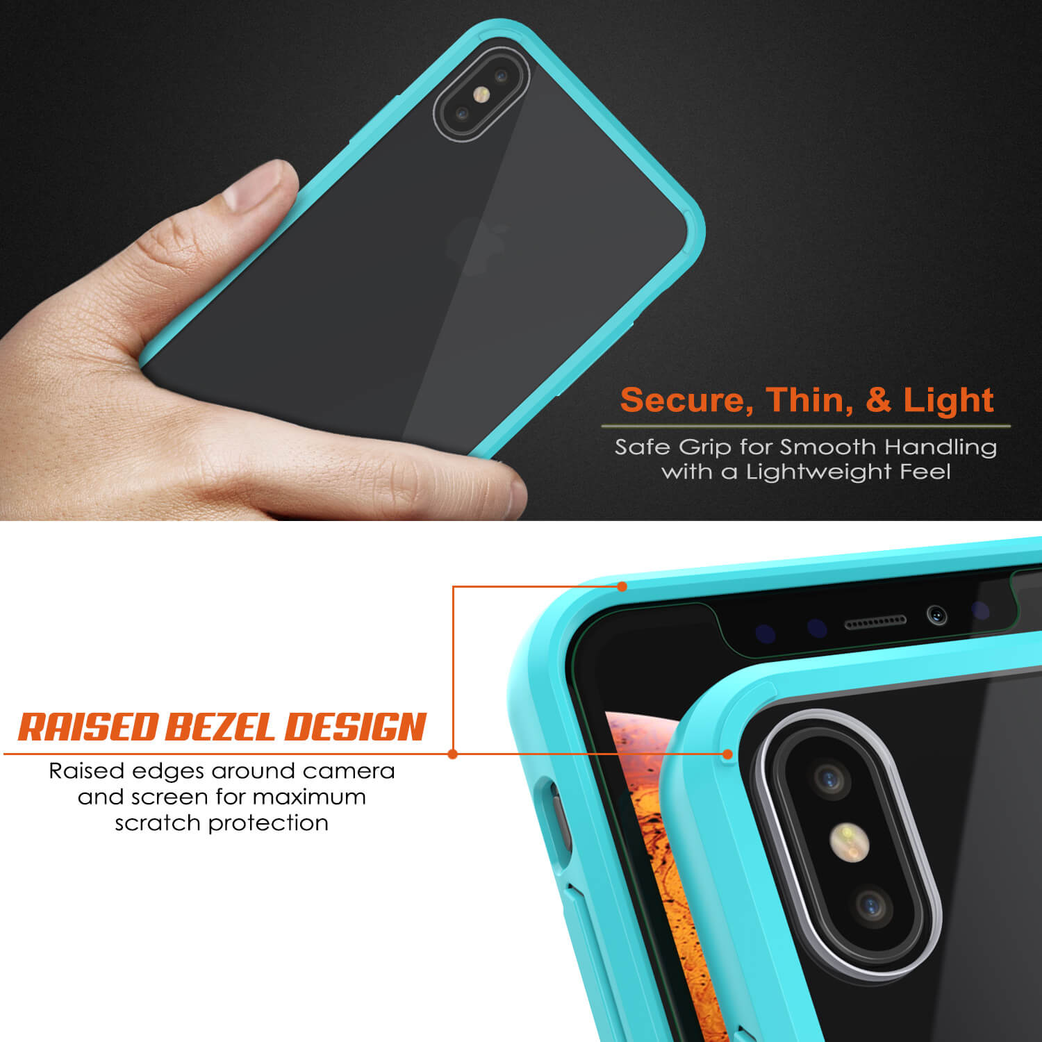 iPhone XS Max Case, PUNKcase [Lucid 2.0 Series] [Slim Fit] Armor Cover [Teal]