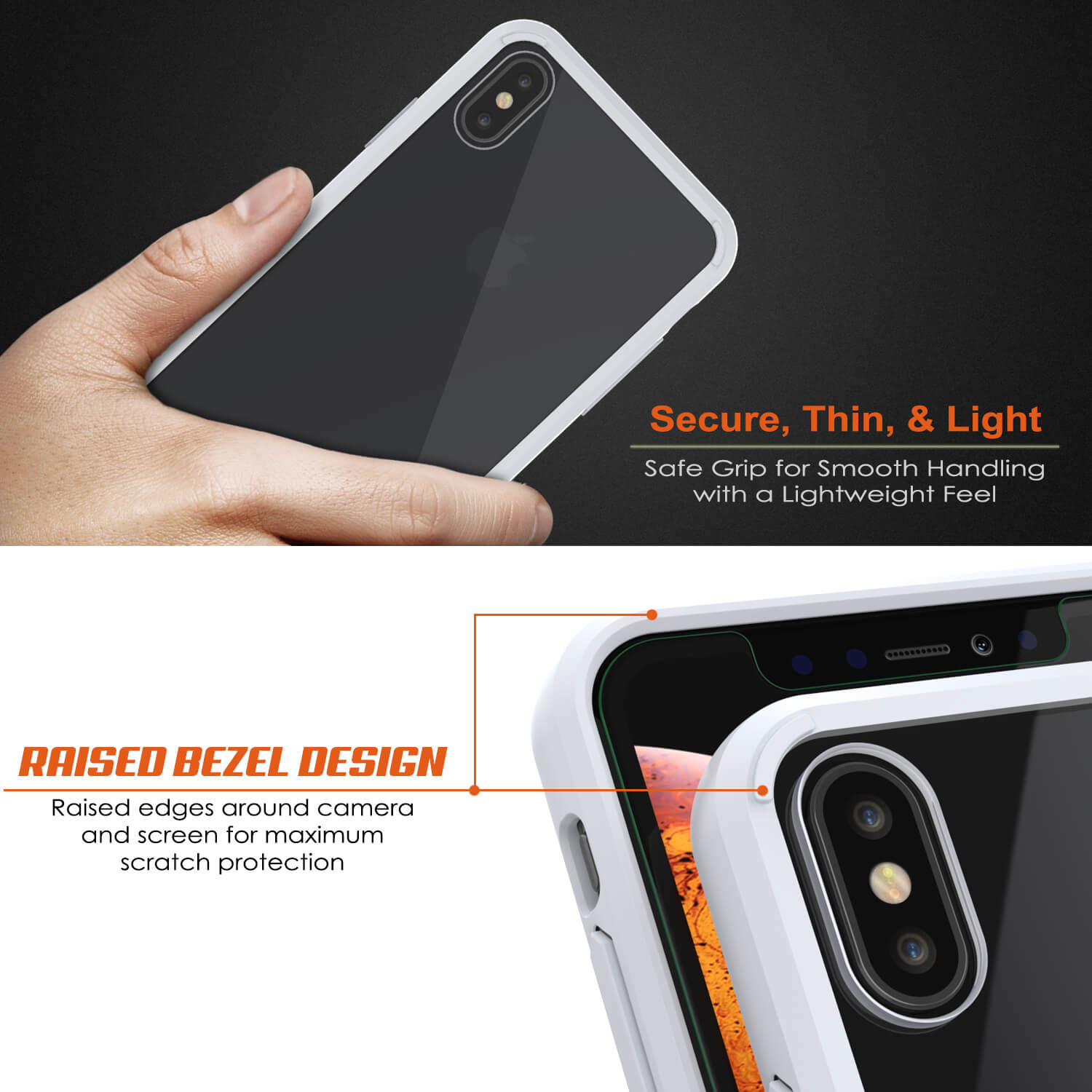 iPhone XS Max Case, PUNKcase [Lucid 2.0 Series] [Slim Fit] Armor Cover [White]