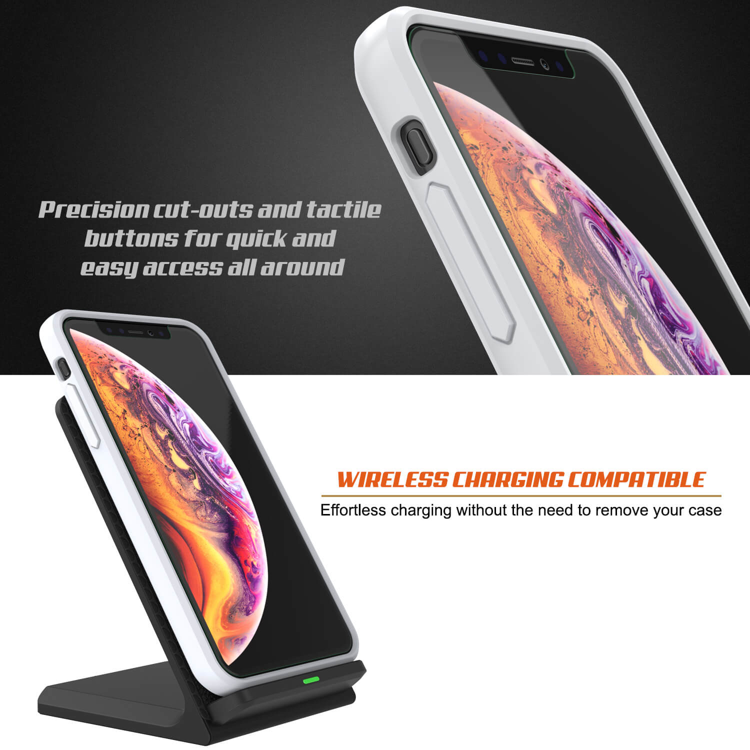 iPhone XS Max Case, PUNKcase [Lucid 2.0 Series] [Slim Fit] Armor Cover [White]