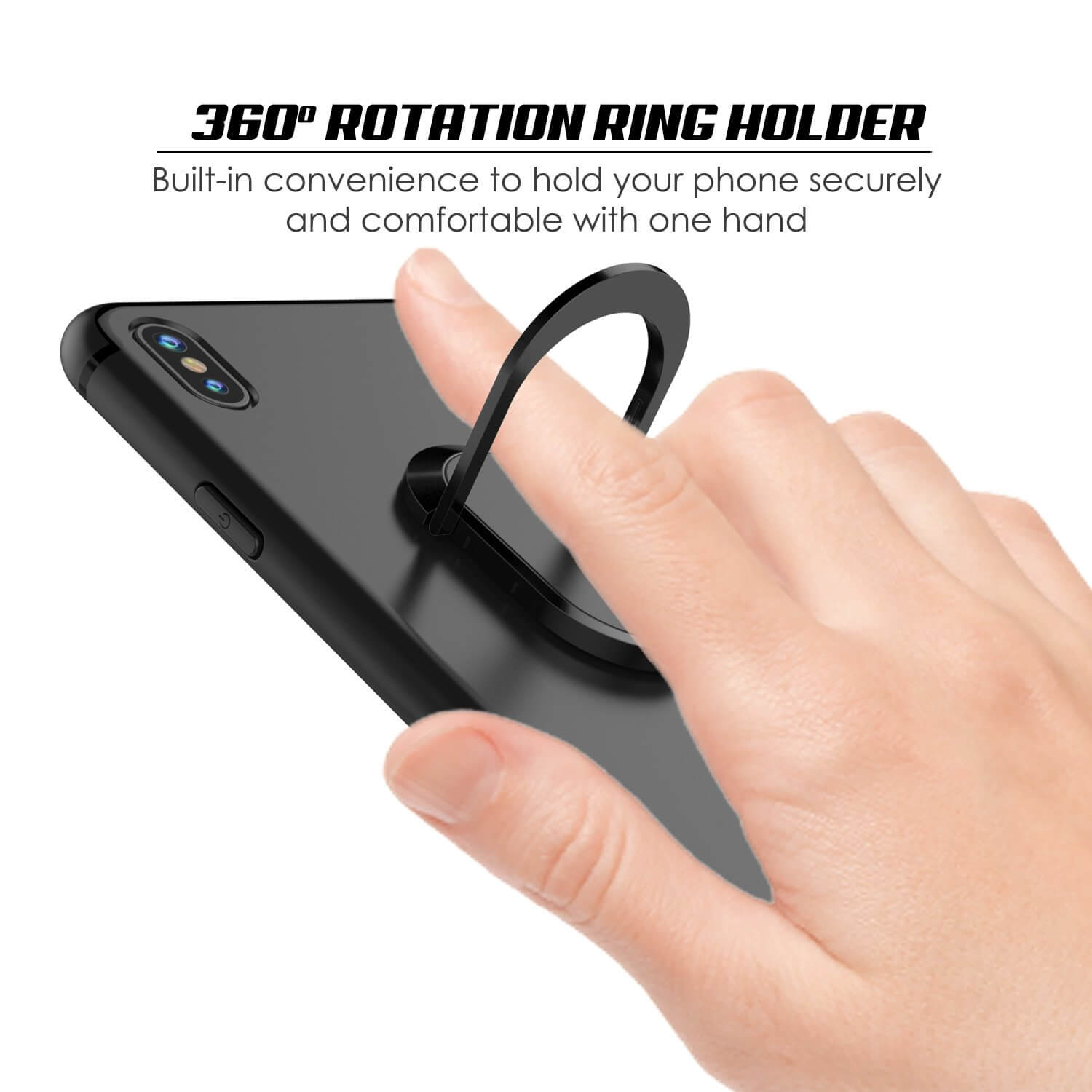 iPhone XS Max Case, Punkcase Magnetix Protective TPU Cover W/ Kickstand, Tempered Glass Screen Protector [Black]