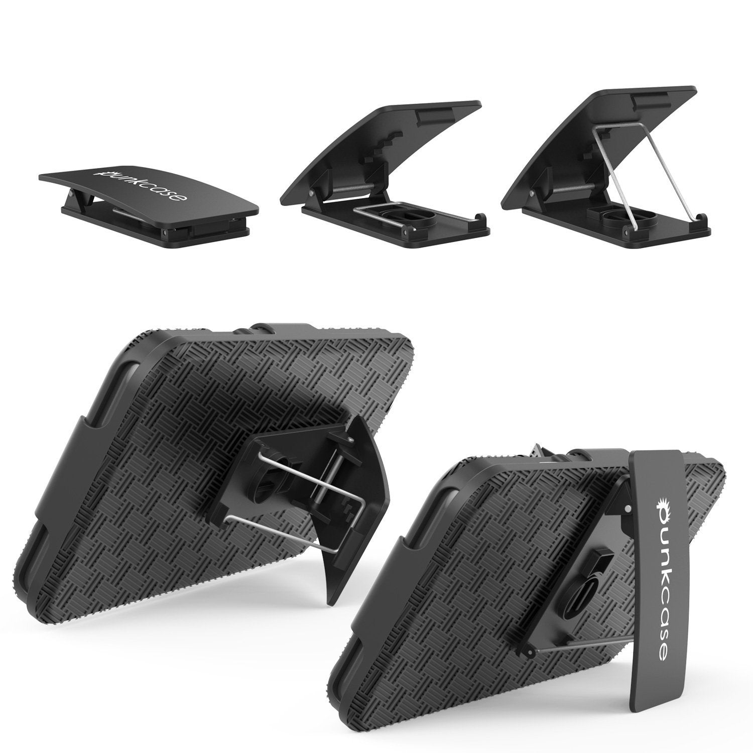 Punkcase iPhone XS Case With Tempered Glass Screen Protector, Holster Belt Clip & Built-In Kickstand [Black]