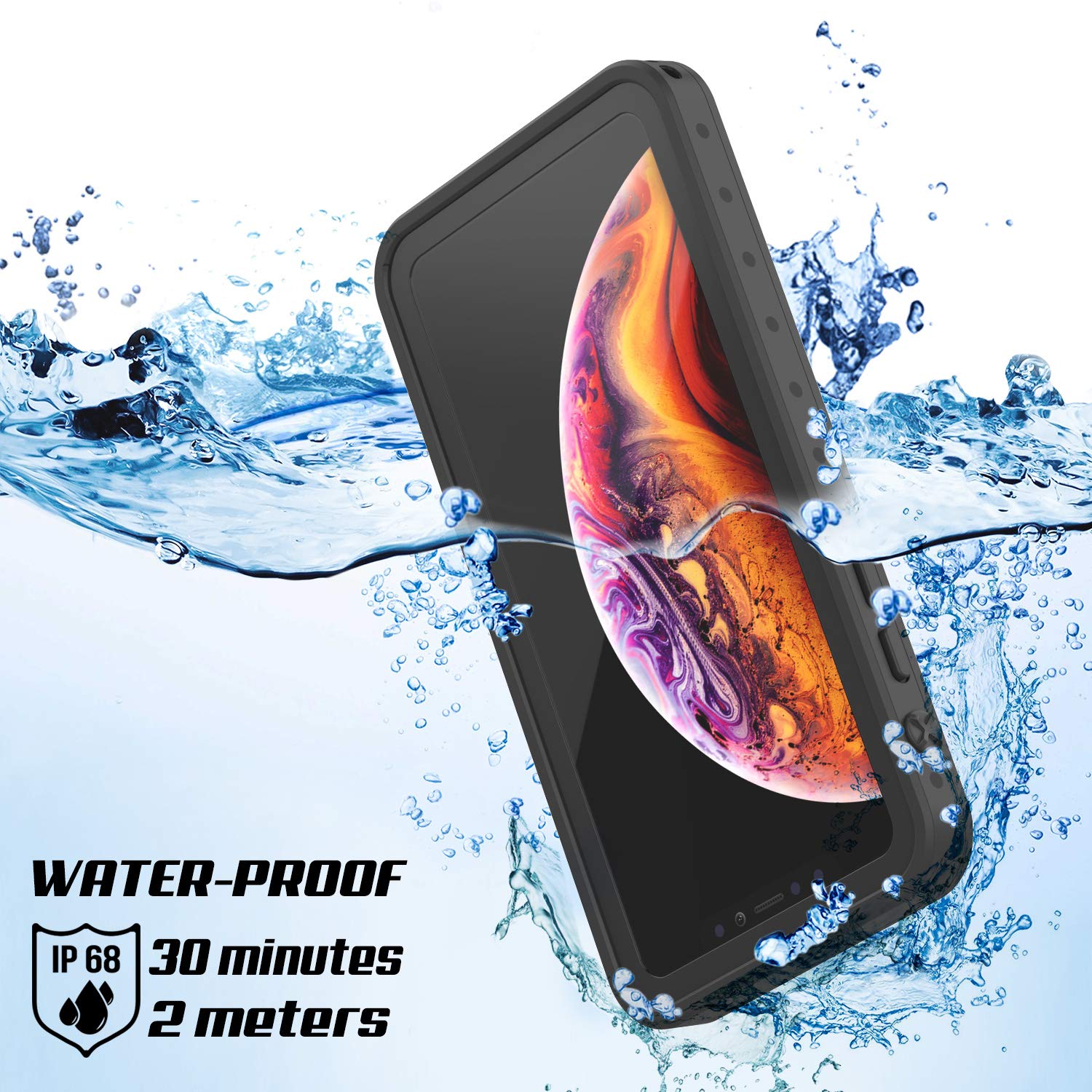 iPhone XS Max Waterproof IP68 Case, Punkcase [Clear] [StudStar Series] [Slim Fit] [Dirtproof]