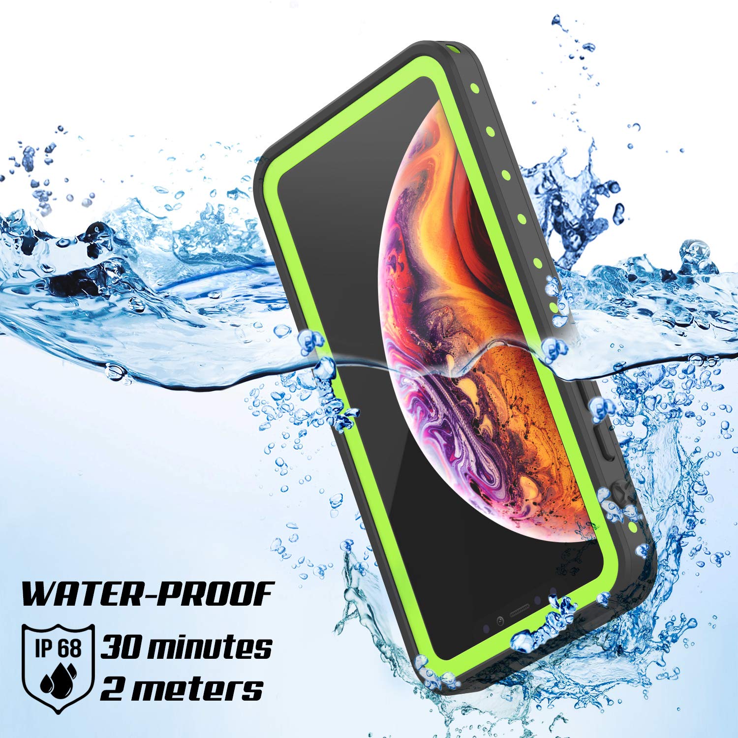 Punkcase Custodia Impermeabile IP68 Per IPhone XR - Serie Maximus, Antiurto, Trasparente Con Protezione Schermo