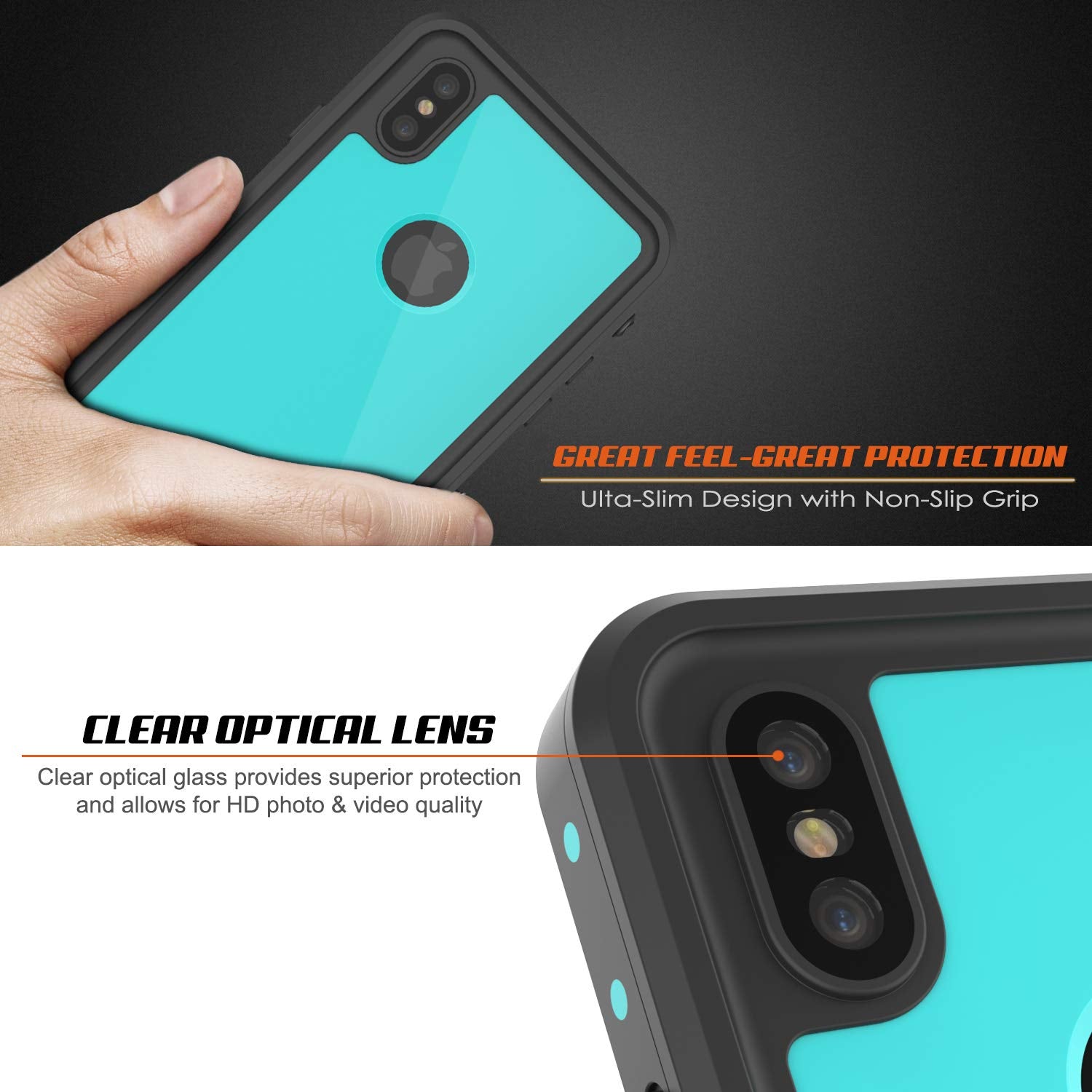 iPhone XS Max Waterproof IP68 Case, Punkcase [Teal iPhone XS Max Waterproof IP68 Case, Punkcase [Teal