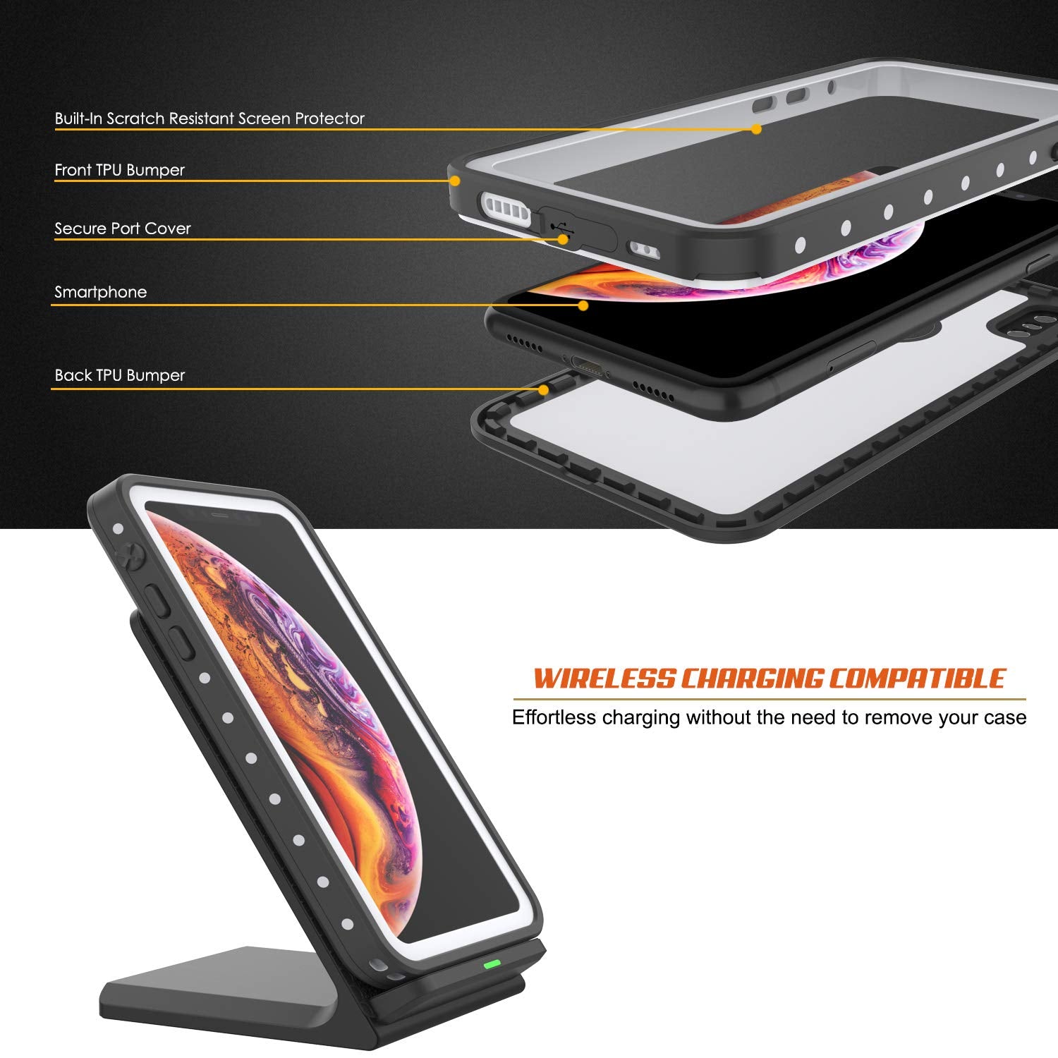 iPhone XS Max Waterproof IP68 Case, Punkcase [White] [StudStar Series] [Slim Fit] [Dirtproof]