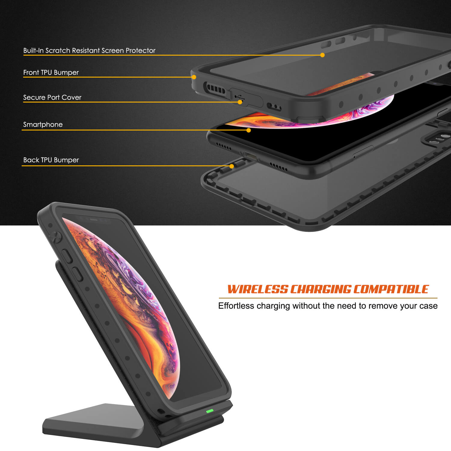 iPhone XS Waterproof IP68 Case, Punkcase [Clear] [StudStar Series] [Slim Fit] [Dirtproof]