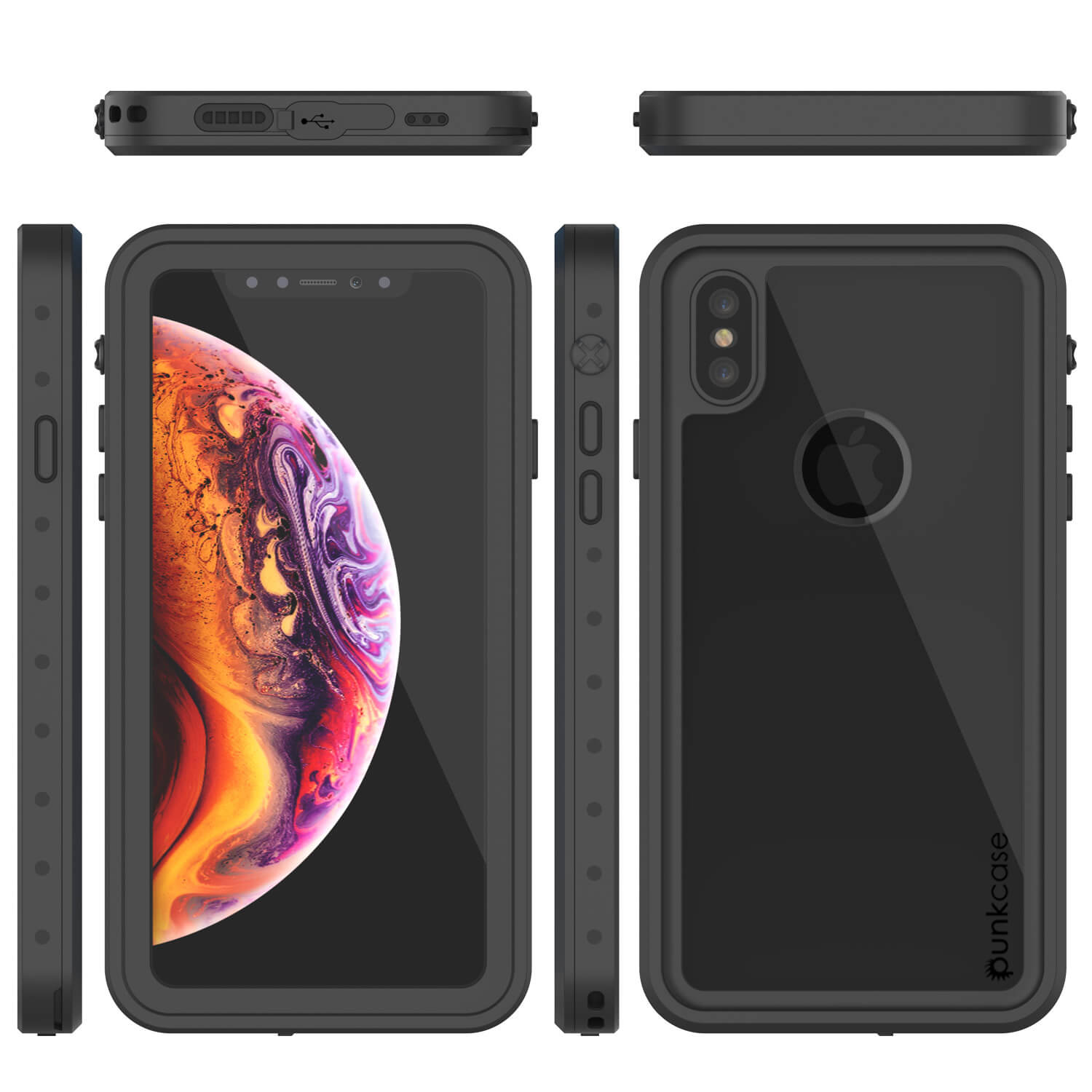 iPhone XS Waterproof IP68 Case, Punkcase [Clear] [StudStar Series] [Slim Fit] [Dirtproof]