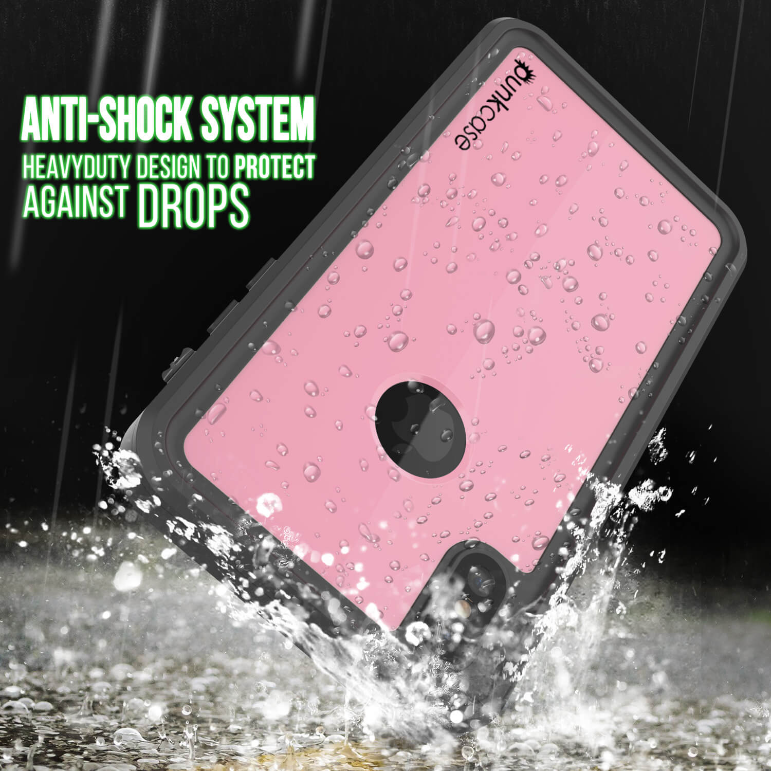 iPhone XS Waterproof IP68 Case, Punkcase [Pink] [StudStar Series] [Slim Fit] [Dirtproof]