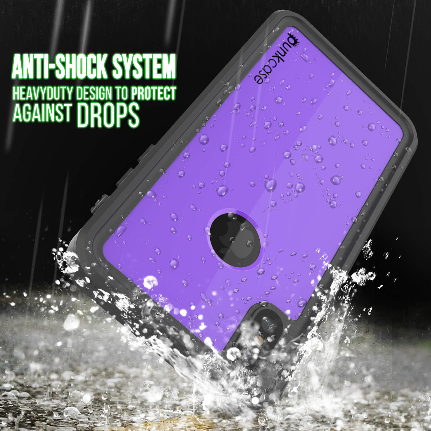 iPhone XS Waterproof IP68 Case, Punkcase [Purple] [StudStar Series] [Slim Fit] [Dirtproof]