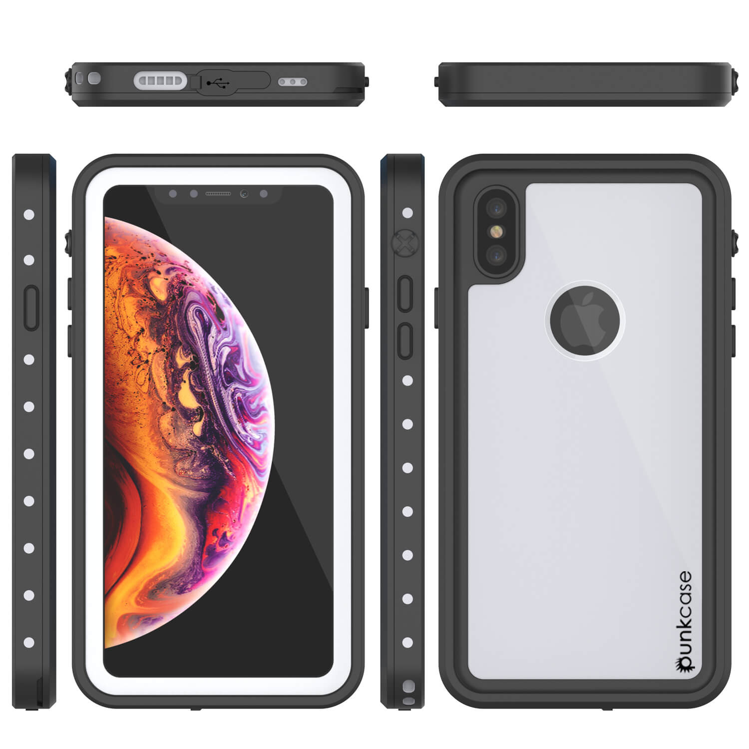 iPhone XS Waterproof IP68 Case, Punkcase [White] [StudStar Series] [Slim Fit] [Dirtproof]