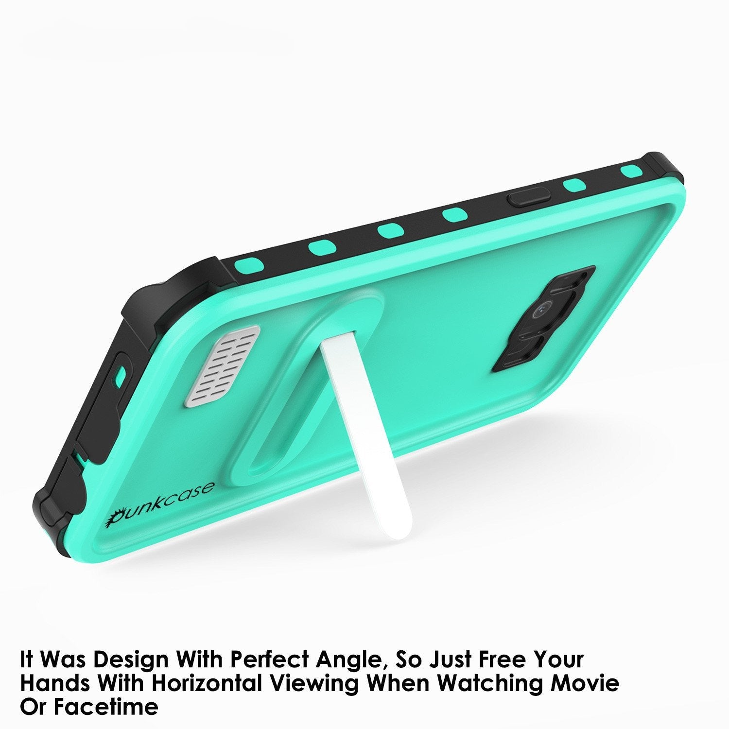 Galaxy S8 Waterproof Case, Punkcase [KickStud Series] [Slim Fit] [IP68 Certified] [Shockproof] [Snowproof] Armor Cover W/ Built-In Kickstand [TEAL]
