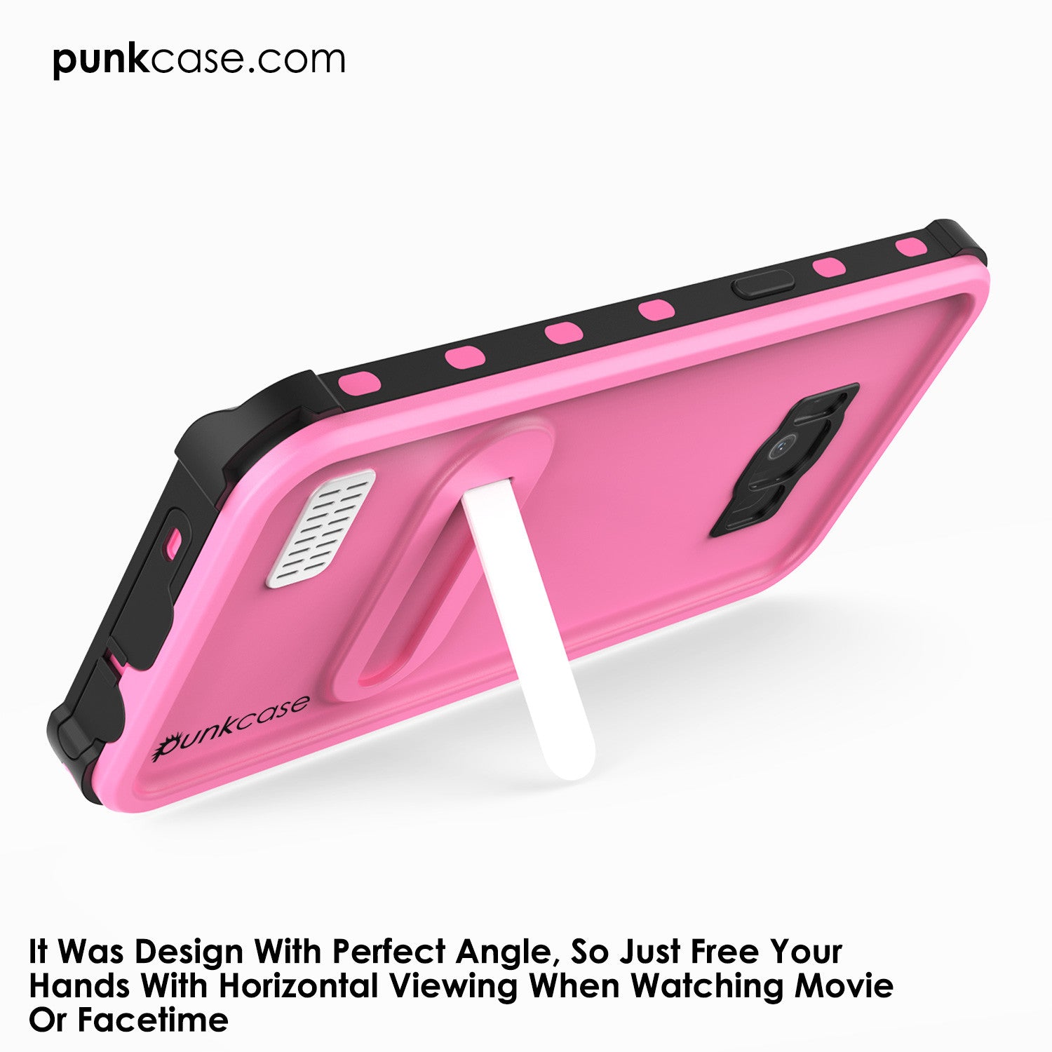 Galaxy S8 Waterproof Case, Punkcase [KickStud Series] [Slim Fit] [IP68 Certified] [Shockproof] [Snowproof] Armor Cover [PINK]
