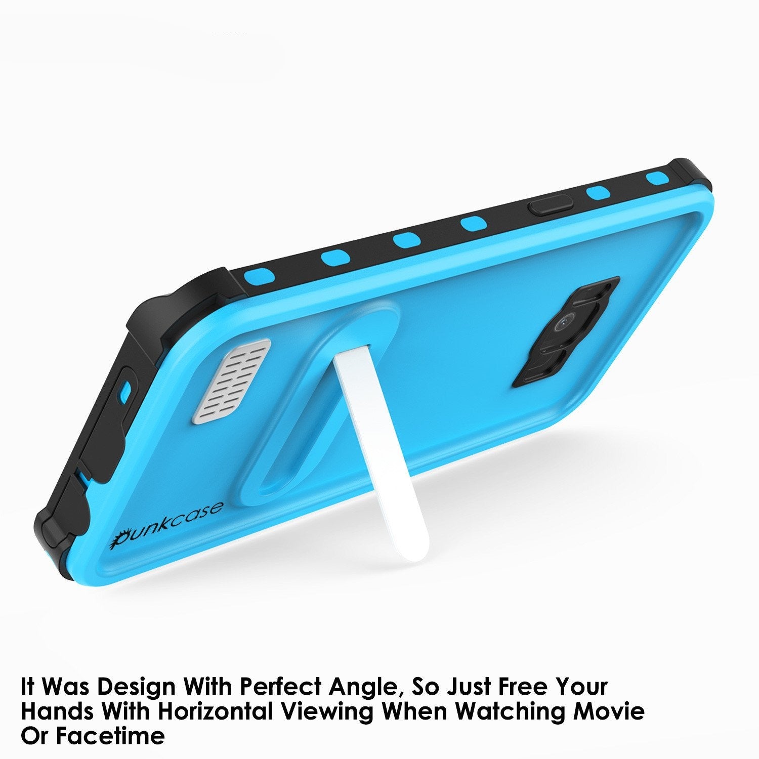 Galaxy S8 Waterproof Case, Punkcase [KickStud Series] [Slim Fit] [IP68 Certified] [Shockproof] [Snowproof] Armor Cover [LIGHT BLUE]