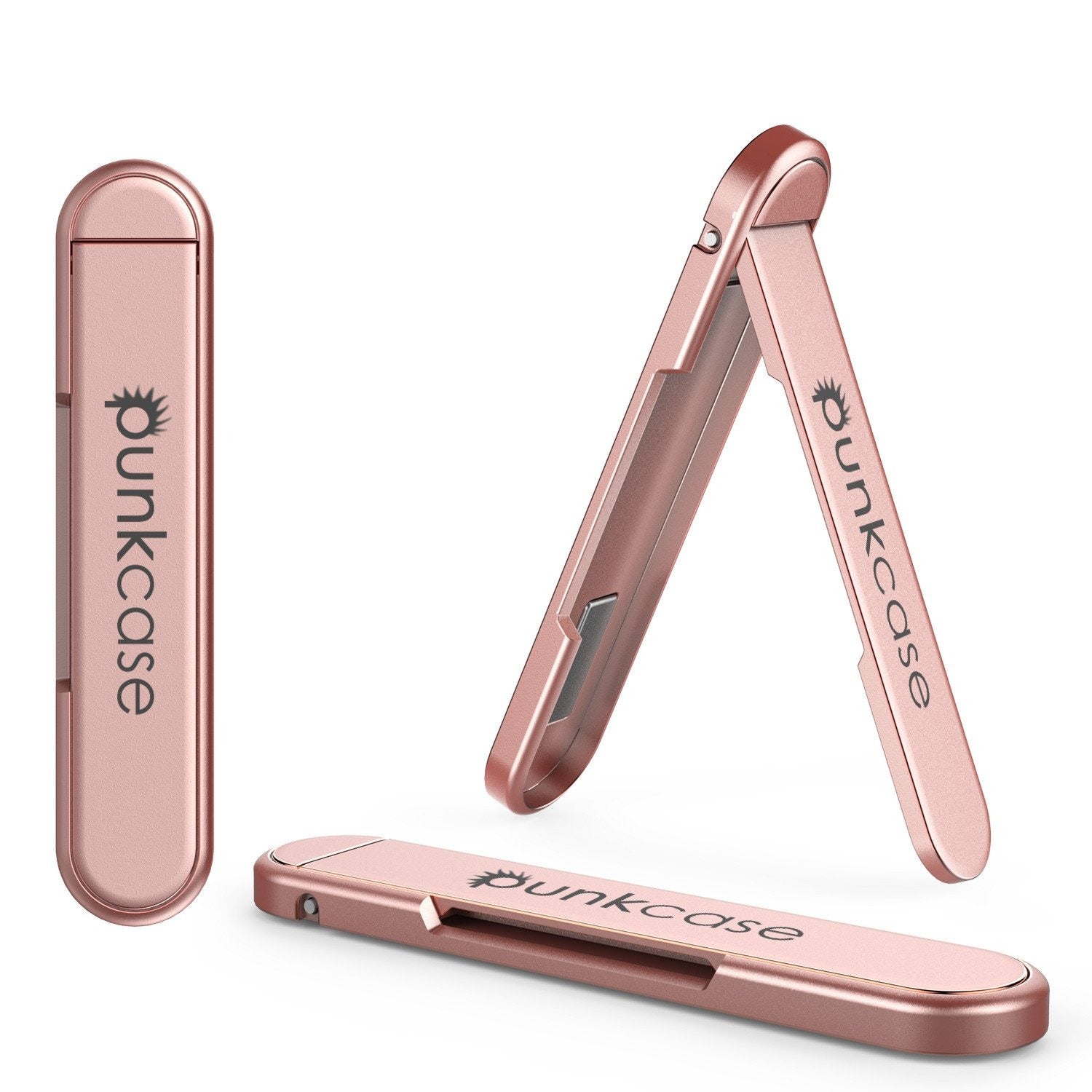 PUNKCASE FlickStick Universal Cell Phone Kickstand for all Mobile Phones & Cases with Flat Backs, One Finger Operation (Rose Gold)