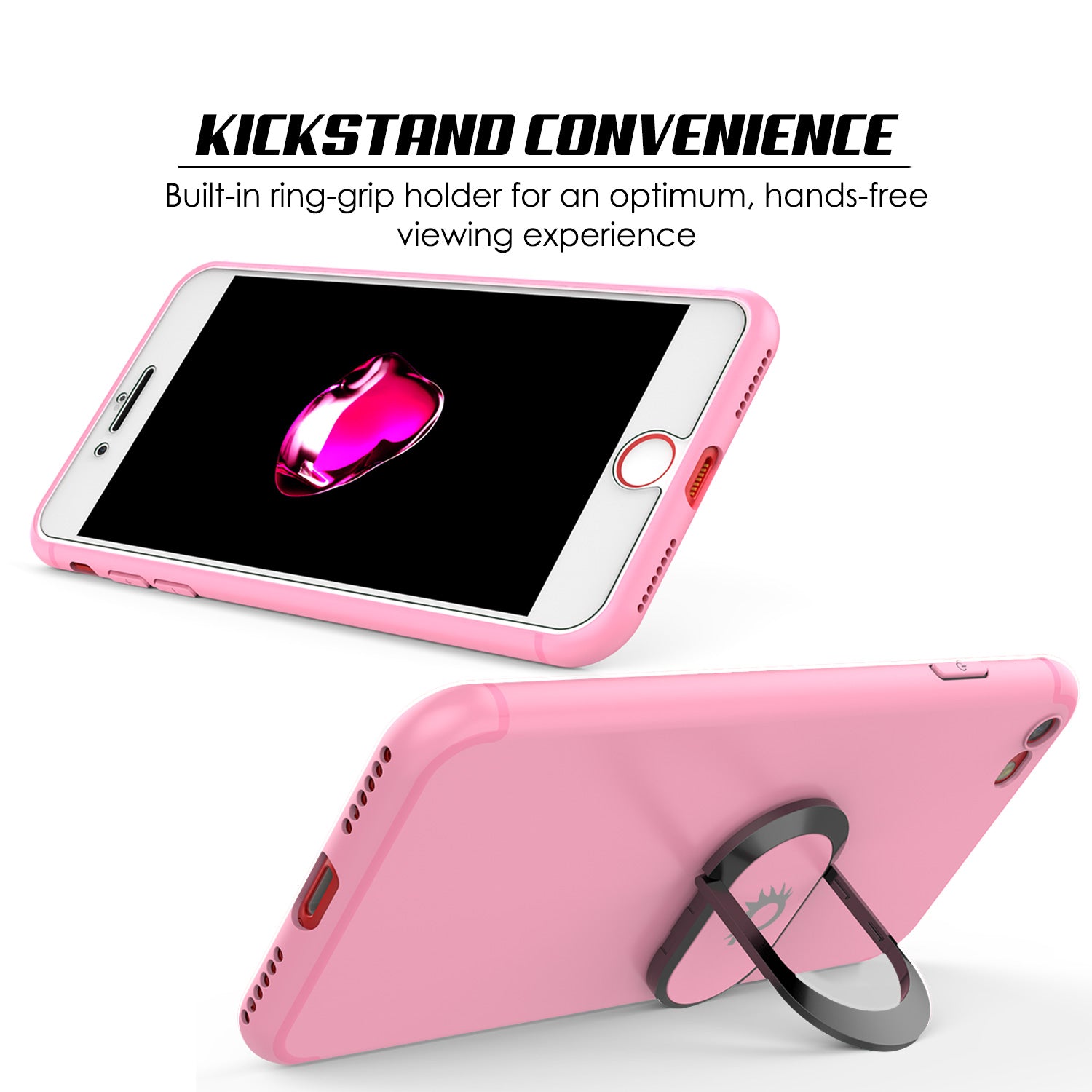 iPhone 8 Case, Punkcase Magnetix Protective TPU Cover W/ Kickstand, Tempered Glass Screen Protector [pink]