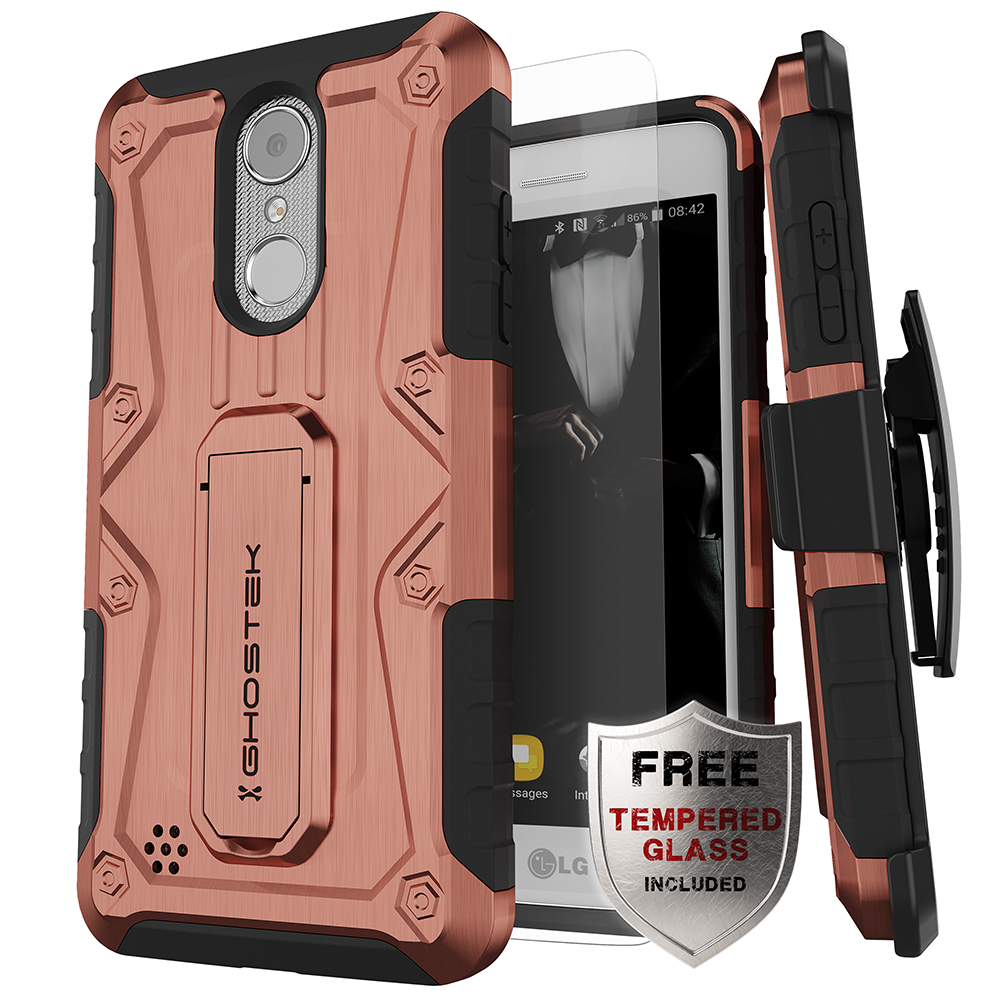LG K8 2018 / Aristo 2 / Tribute Dynasty Rugged Heavy Duty Case | Iron Armor Series [Rose]