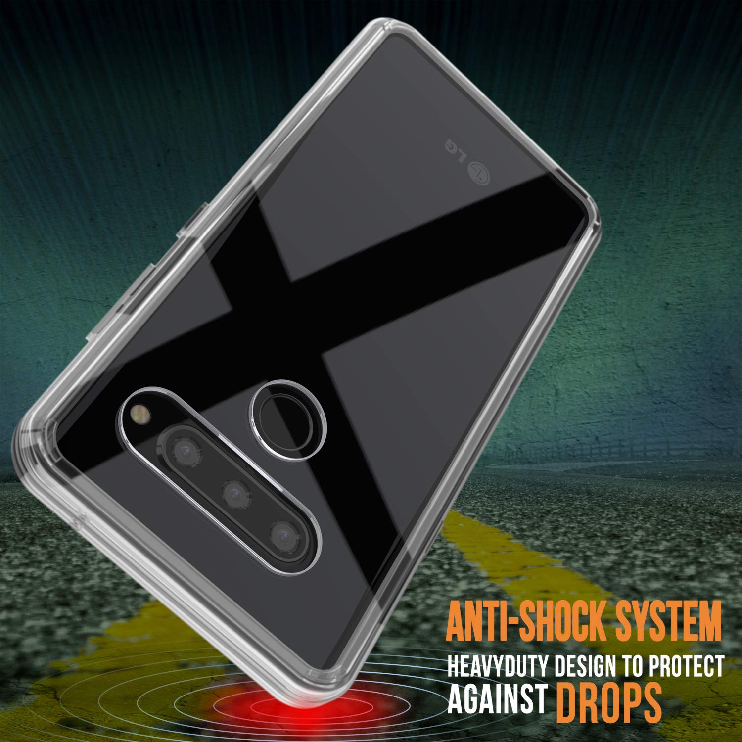 LG v40 Case Punkcase® LUCID 2.0 Clear Series w/ PUNK SHIELD Glass Screen Protector | Ultra Fit