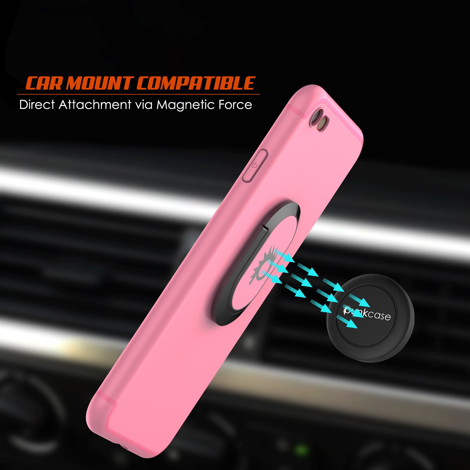 iPhone 8 Case, Punkcase Magnetix Protective TPU Cover W/ Kickstand, Tempered Glass Screen Protector [pink]