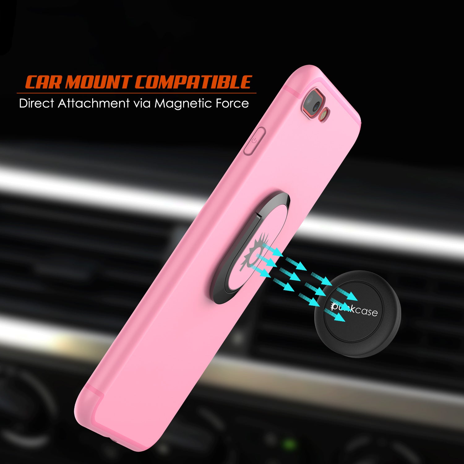 iPhone 8 PLUS Case, Punkcase Magnetix Protective TPU Cover W/ Kickstand, Tempered Glass Screen Protector [Pink]