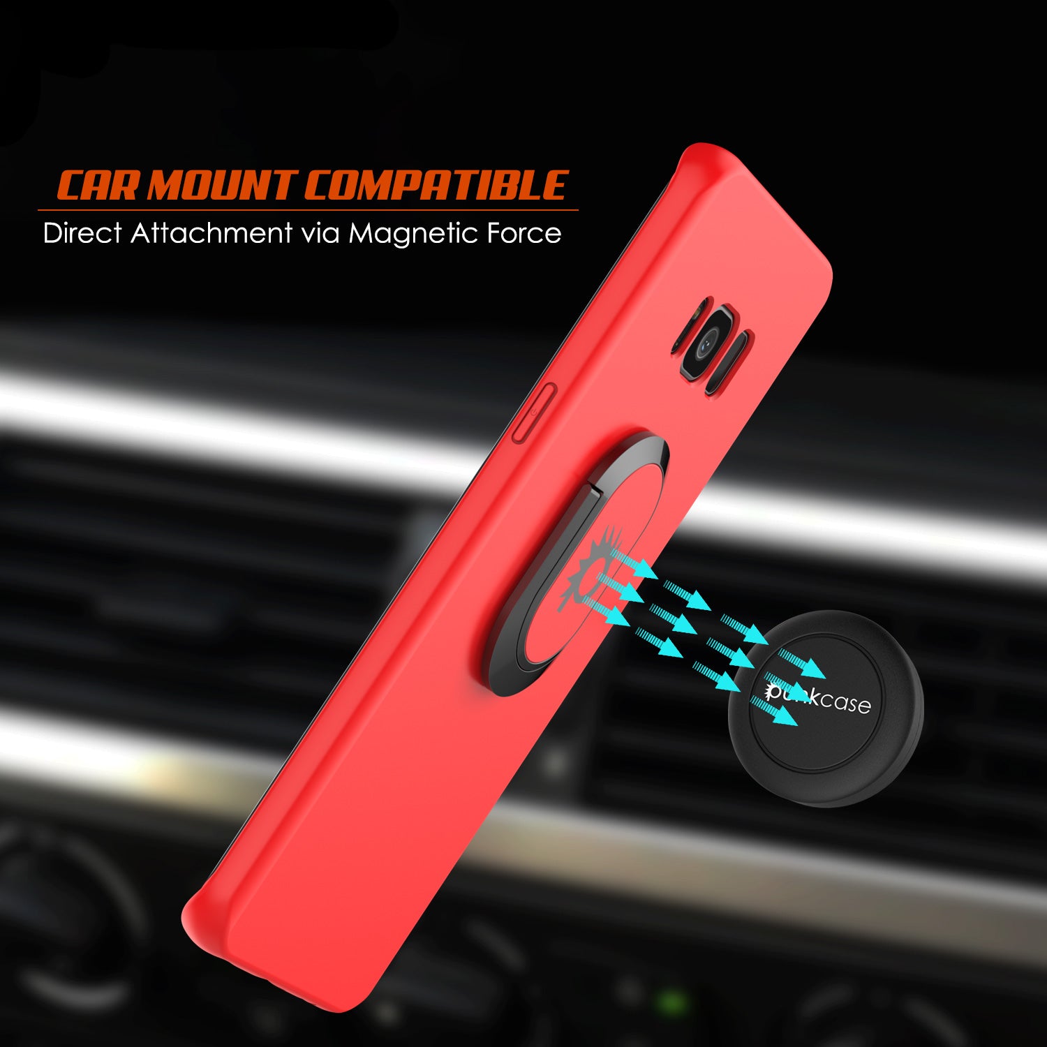 Galaxy S8 PLUS, Punkcase Magnetix Protective TPU Cover W/ Kickstand, Screen Protector [Red]