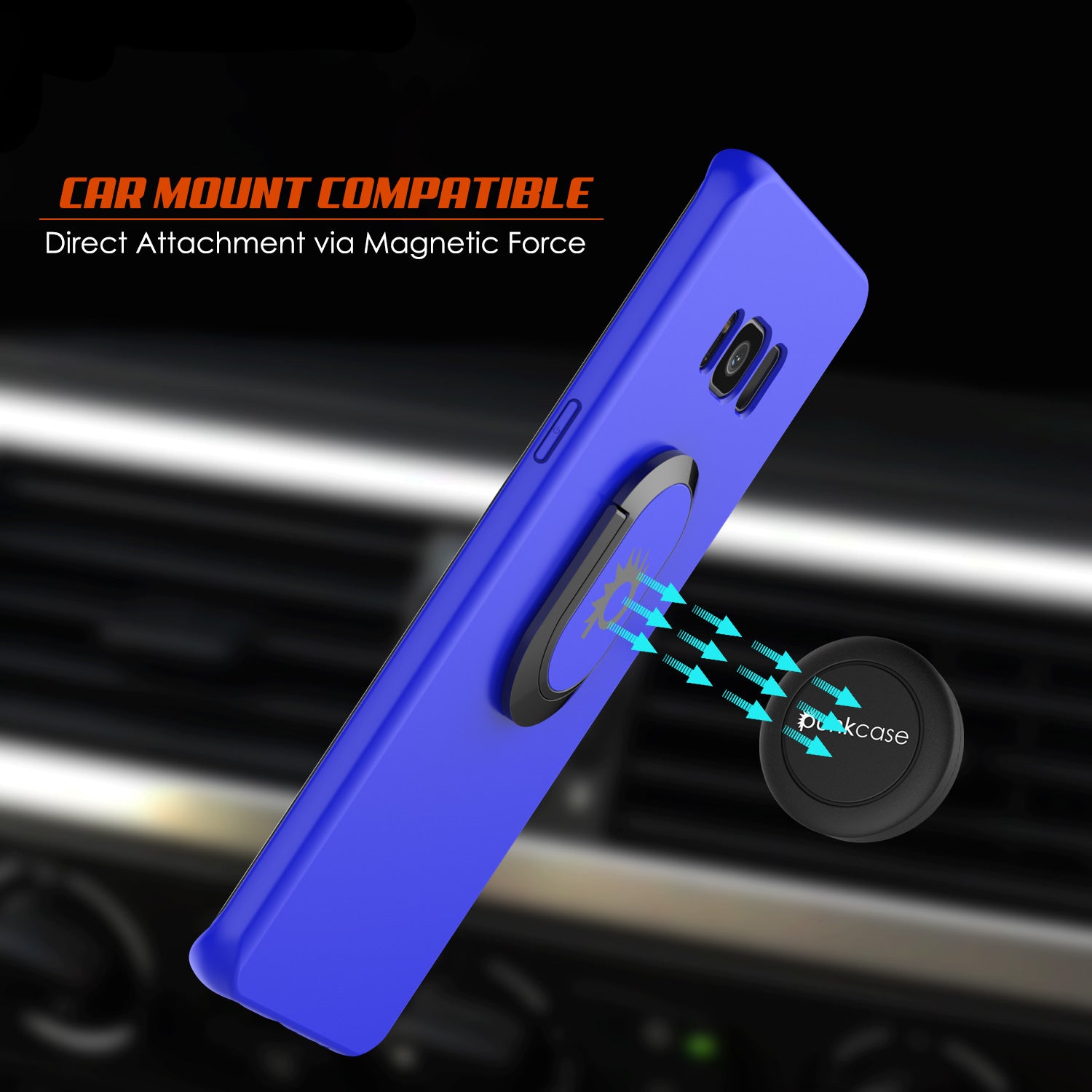 Galaxy S8 PLUS, Punkcase Magnetix Protective TPU Cover W/ Kickstand, Screen Protector [Blue]