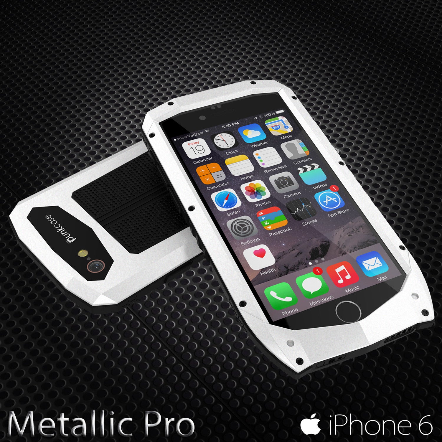 iPhone 6s/6 Case, Punkcase Metallic PRO White Series Cover W/ Attached Screen Protector | Touch-ID