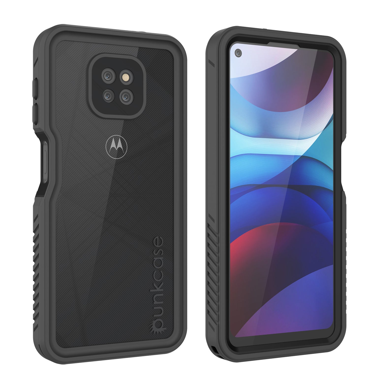 Moto G Power  Waterproof Case, Punkcase [Extreme Series] Armor Cover W/ Built In Screen Protector [Black]