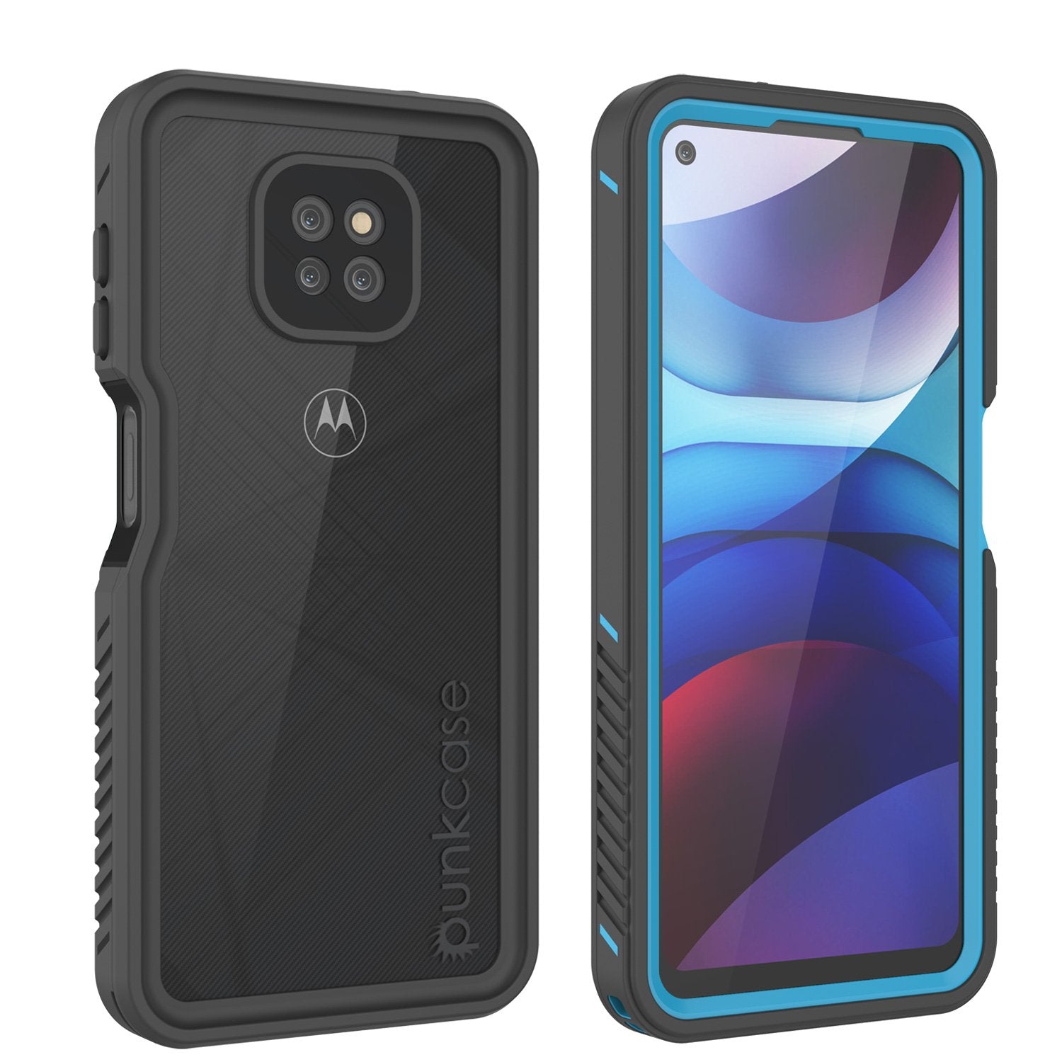 Moto G Power Waterproof Case PunkCase StudStar Light Blue Thin 6.6ft Underwater IP68 Shock/Snow Proof