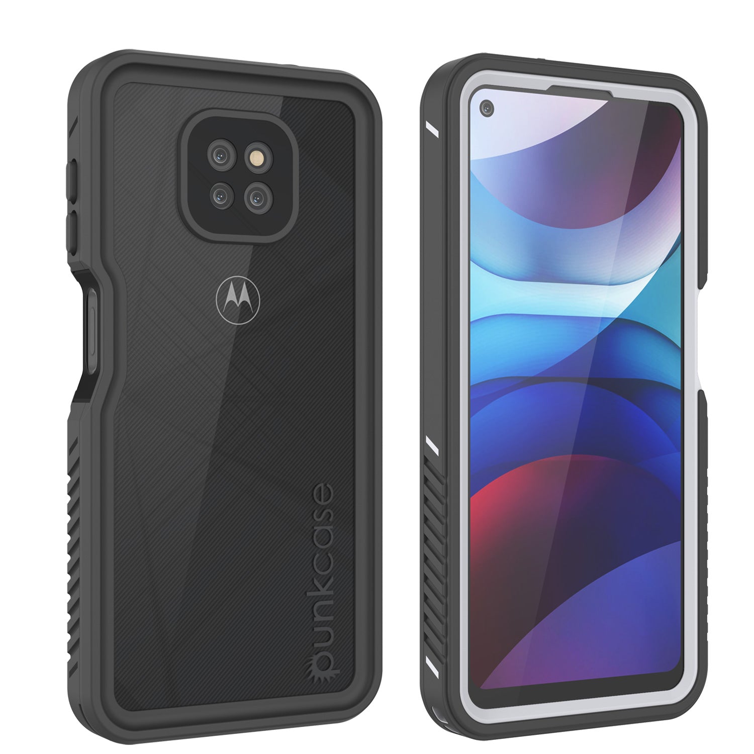 Moto G Power  Waterproof Case, Punkcase [Extreme Series] Armor Cover W/ Built In Screen Protector [White]