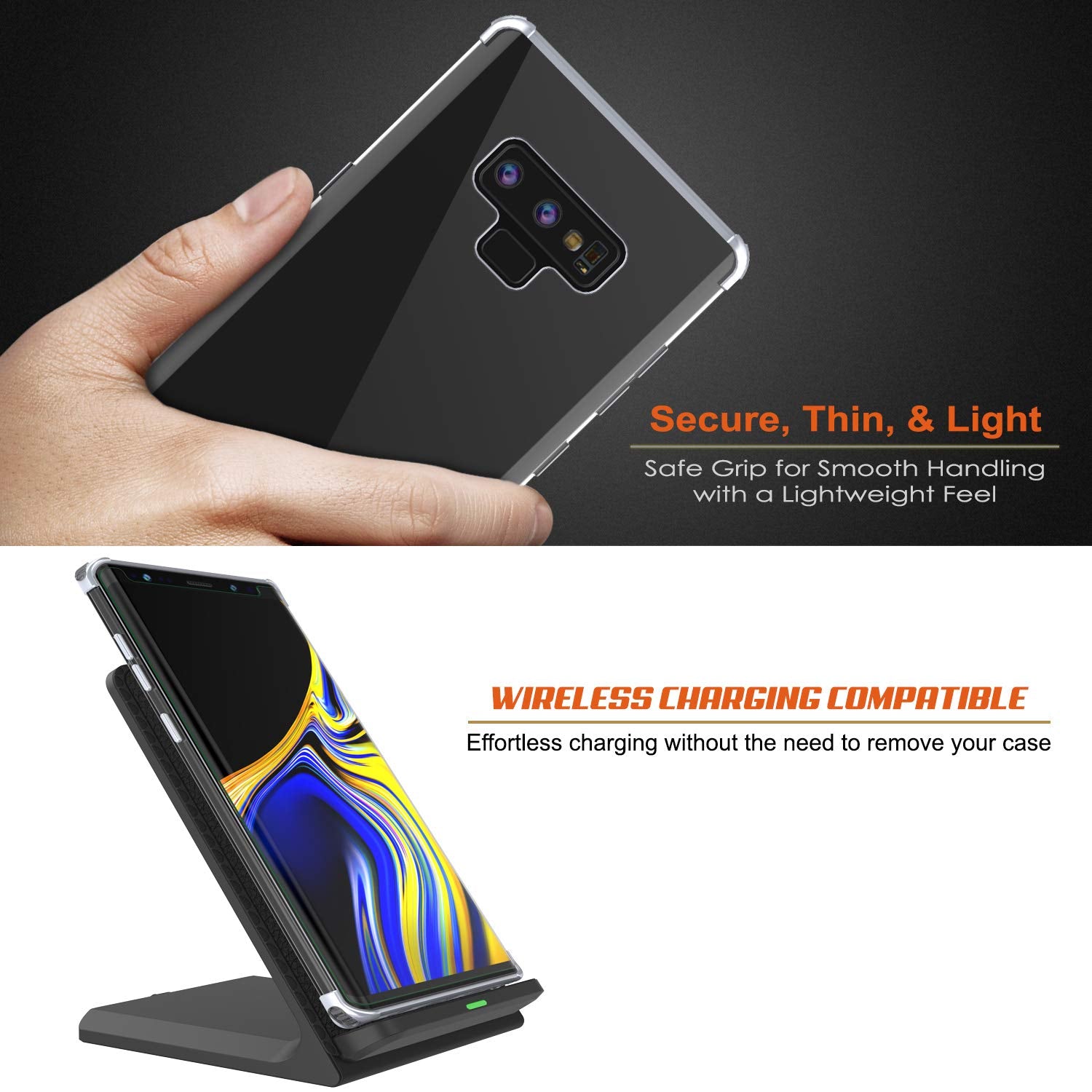 Galaxy Note 9 Blaze Series Shockproof Slim Case W/PunkShield Screen Protector [Silver]