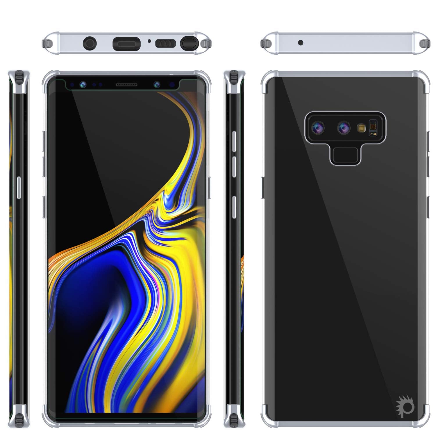 Galaxy Note 9 Blaze Series Shockproof Slim Case W/PunkShield Screen Protector [Silver]
