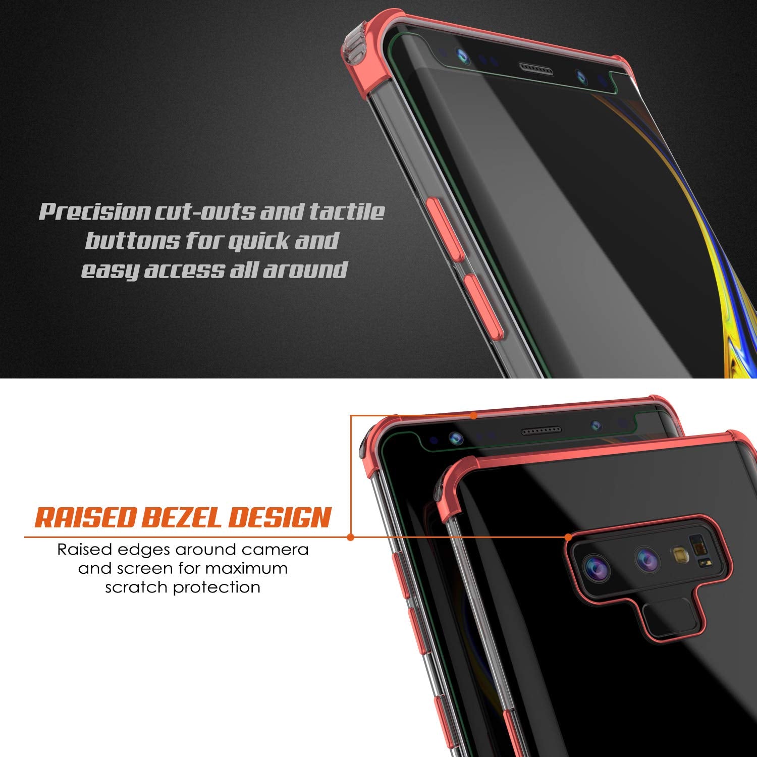 Galaxy Note 9 Blaze Series Shockproof Slim Case W/PunkShield Screen Protector [Red]