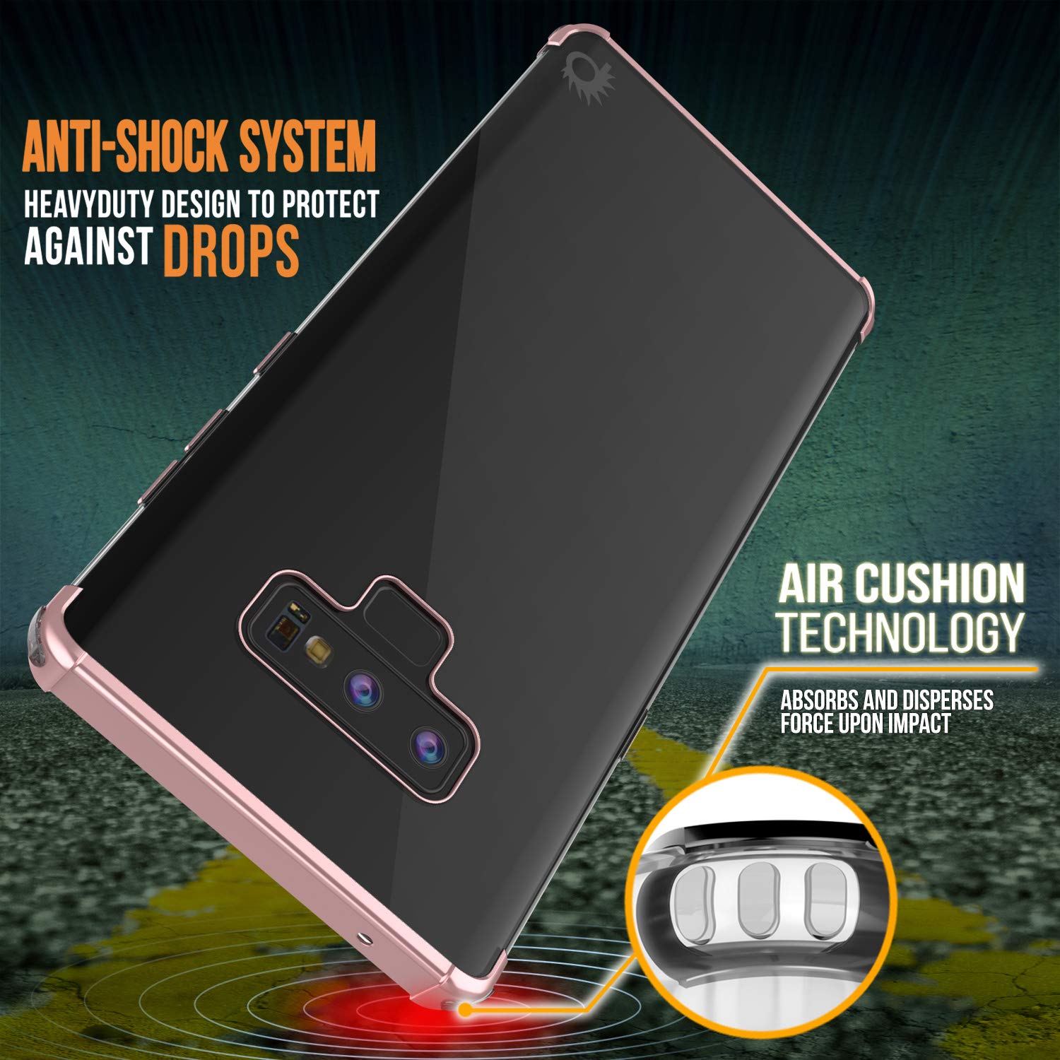 Galaxy Note 9 Blaze Series Shockproof Slim Case W/PunkShield Screen Protector [Rose-Gold]
