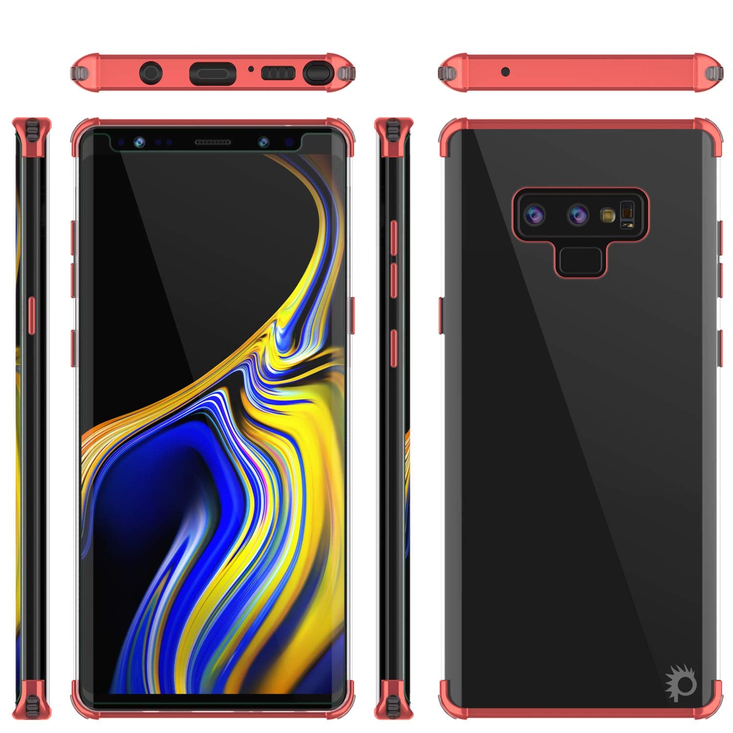 Galaxy Note 9 Blaze Series Shockproof Slim Case W/PunkShield Screen Protector [Red]