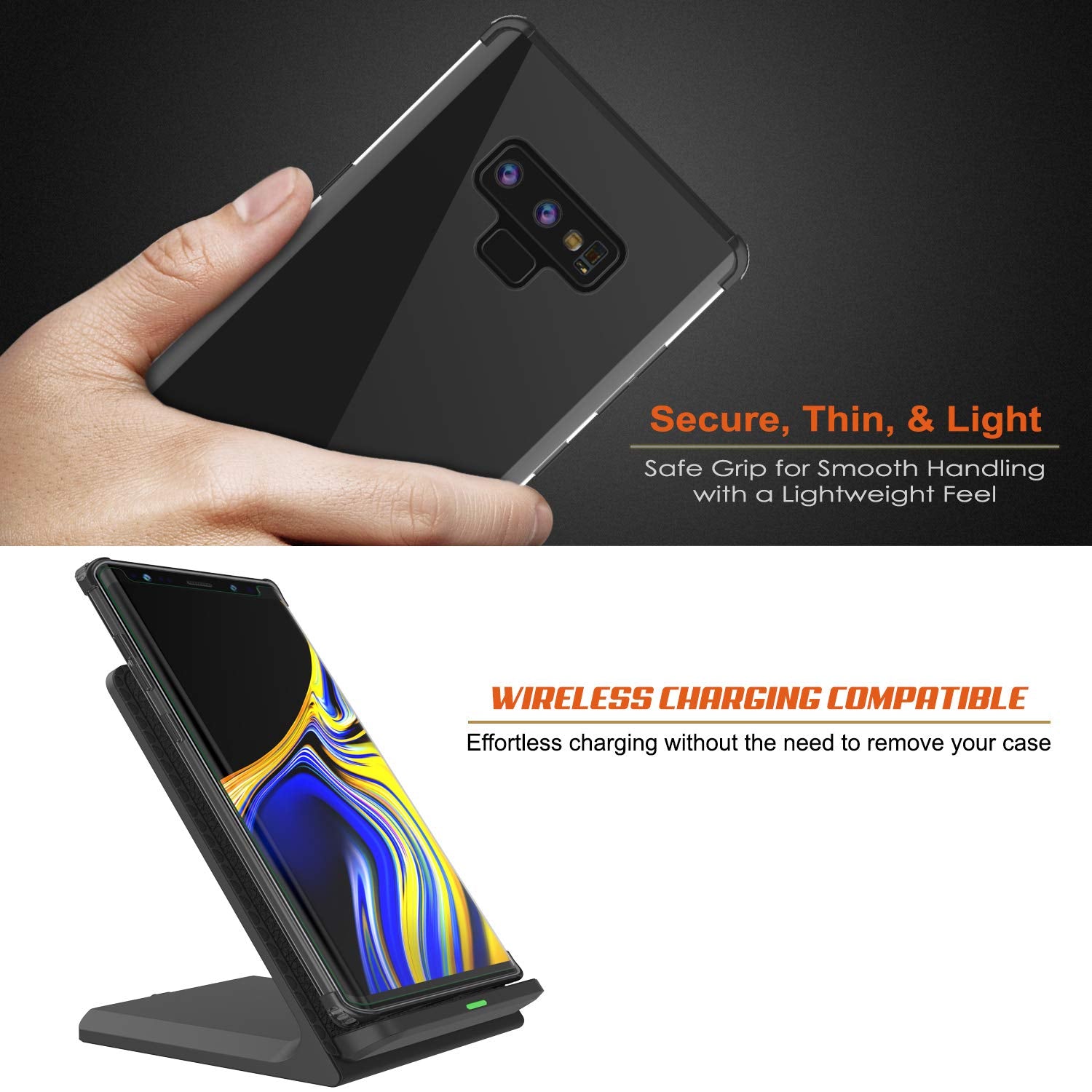 Galaxy Note 9 Blaze Series Shockproof Slim Case W/PunkShield Screen Protector [Black]