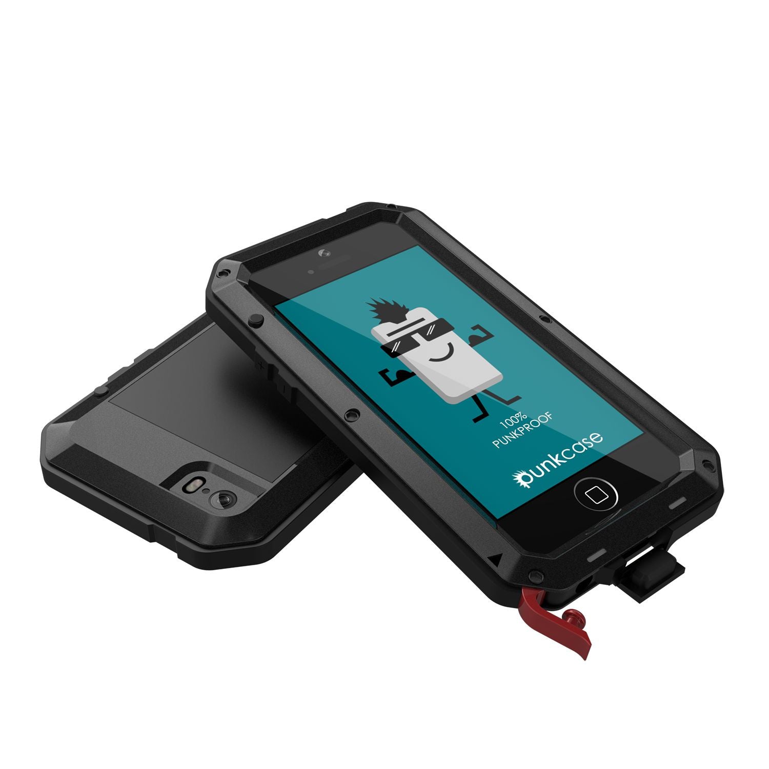 iPhone SE/5/5s Case, Punkcase® METALLIC Series BLACK w/ TEMPERED GLASS | Aluminum Frame