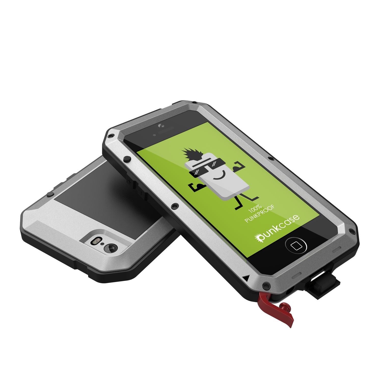 iPhone SE/5/5s Case, Punkcase® METALLIC Series SILVER w/ TEMPERED GLASS | Aluminum Frame